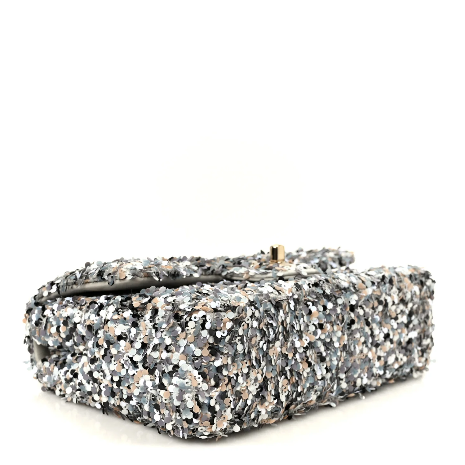 Sequin Mini Flap Gray Black White Pearly White - Image 4