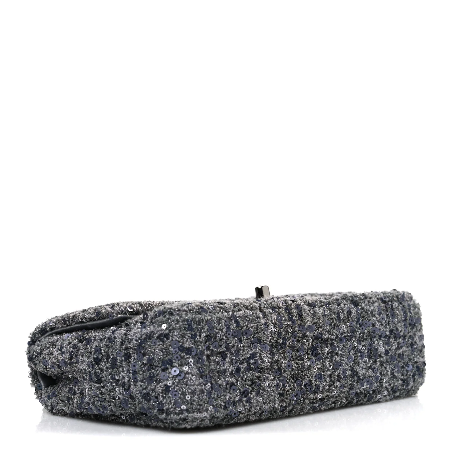 Sequin Quilted Small Single Flap Grey Dark Grey - Image 4