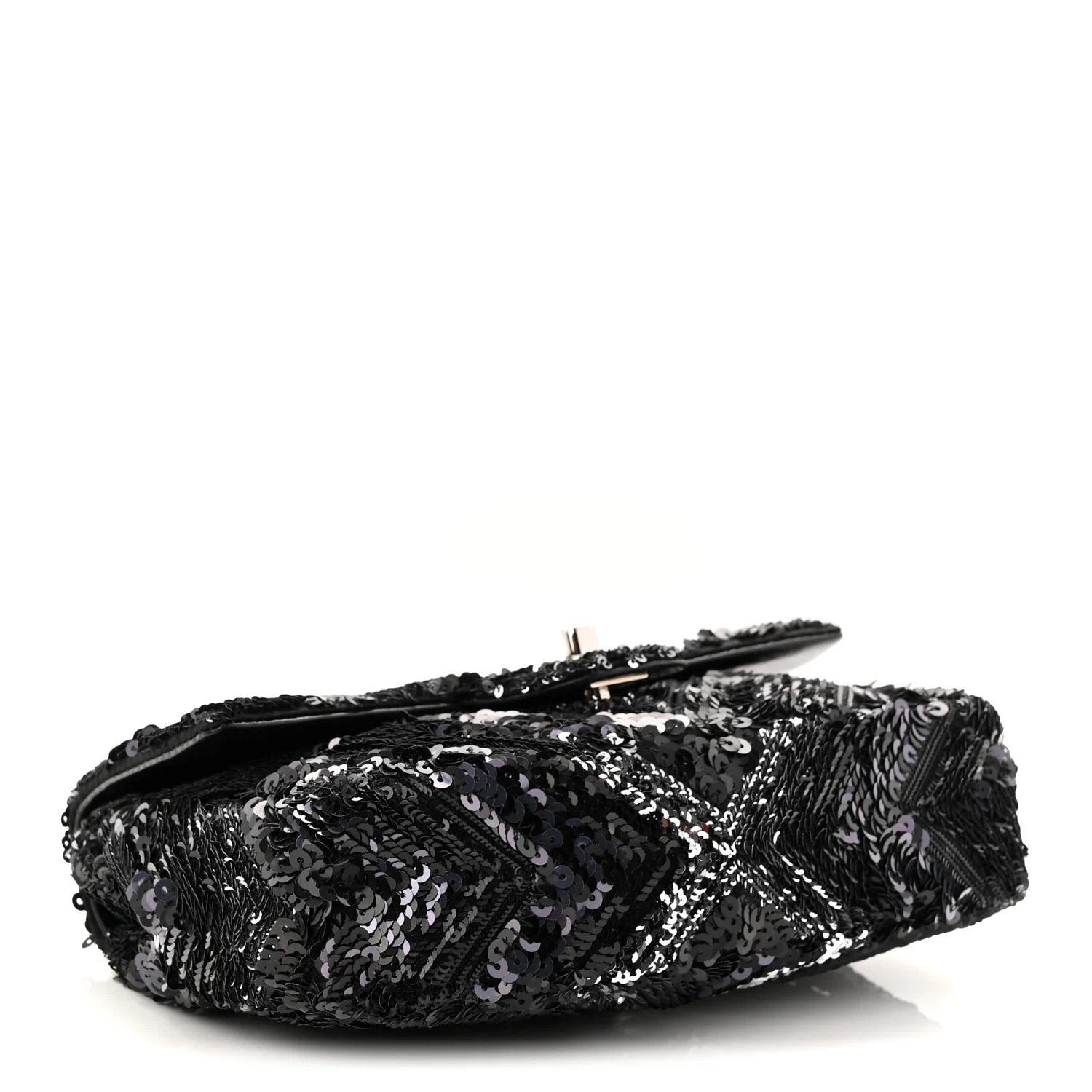 Sequins Chevron Mini Rectangular Flap Black - Image 4