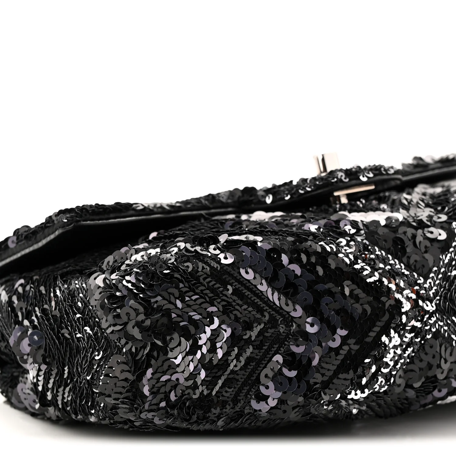 Sequins Chevron Mini Rectangular Flap Black - Image 9