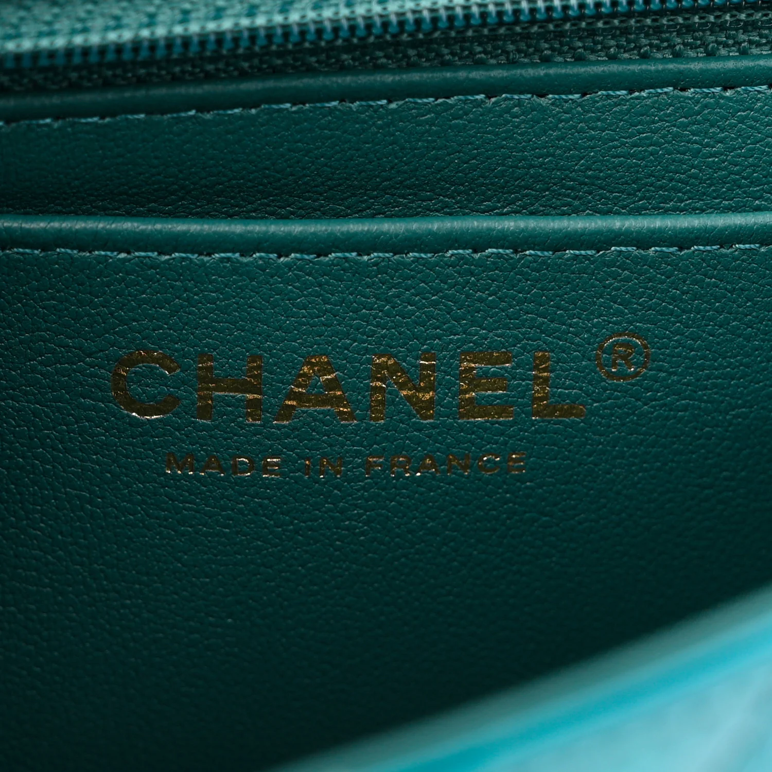 Shaded Patent Calfskin Quilted Mini Rectangular Flap Green Blue - Image 6