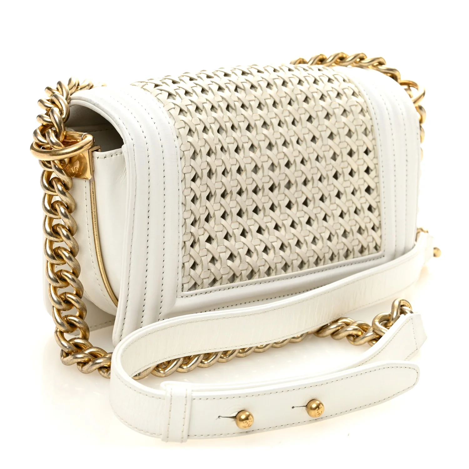Sheepskin Braided Small Boy Reverso Flap White - Image 3