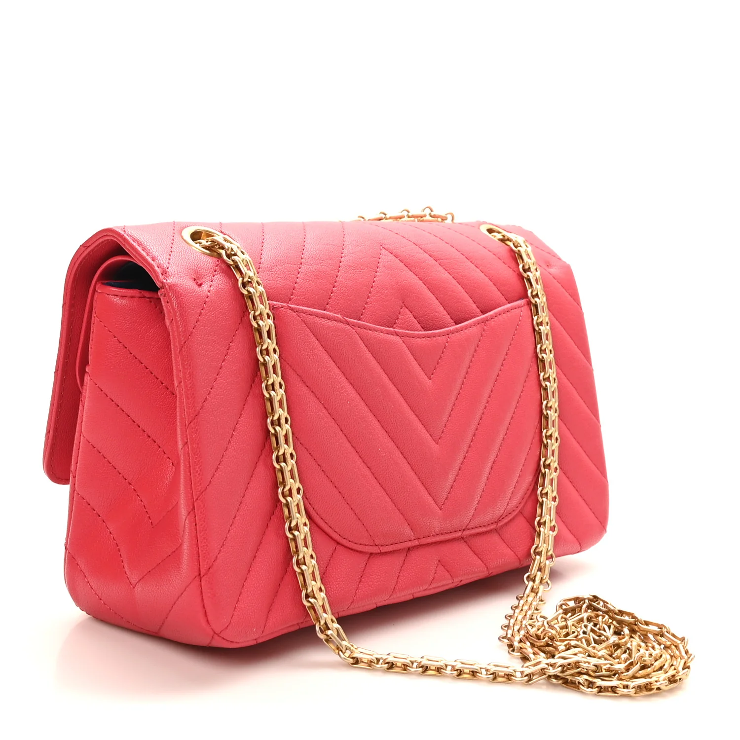 Sheepskin Chevron Quilted 2.55 Reissue 225 Flap Dark Pink - Image 3