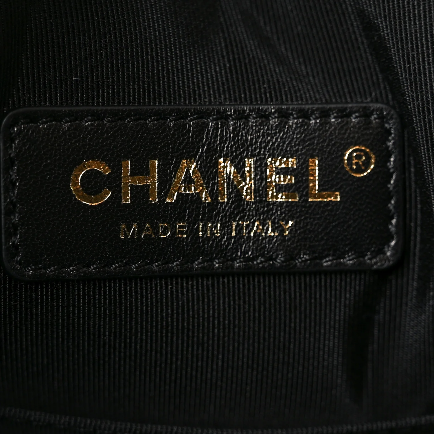 Sheepskin Chevron Quilted Drawstring Bag Black - Image 6
