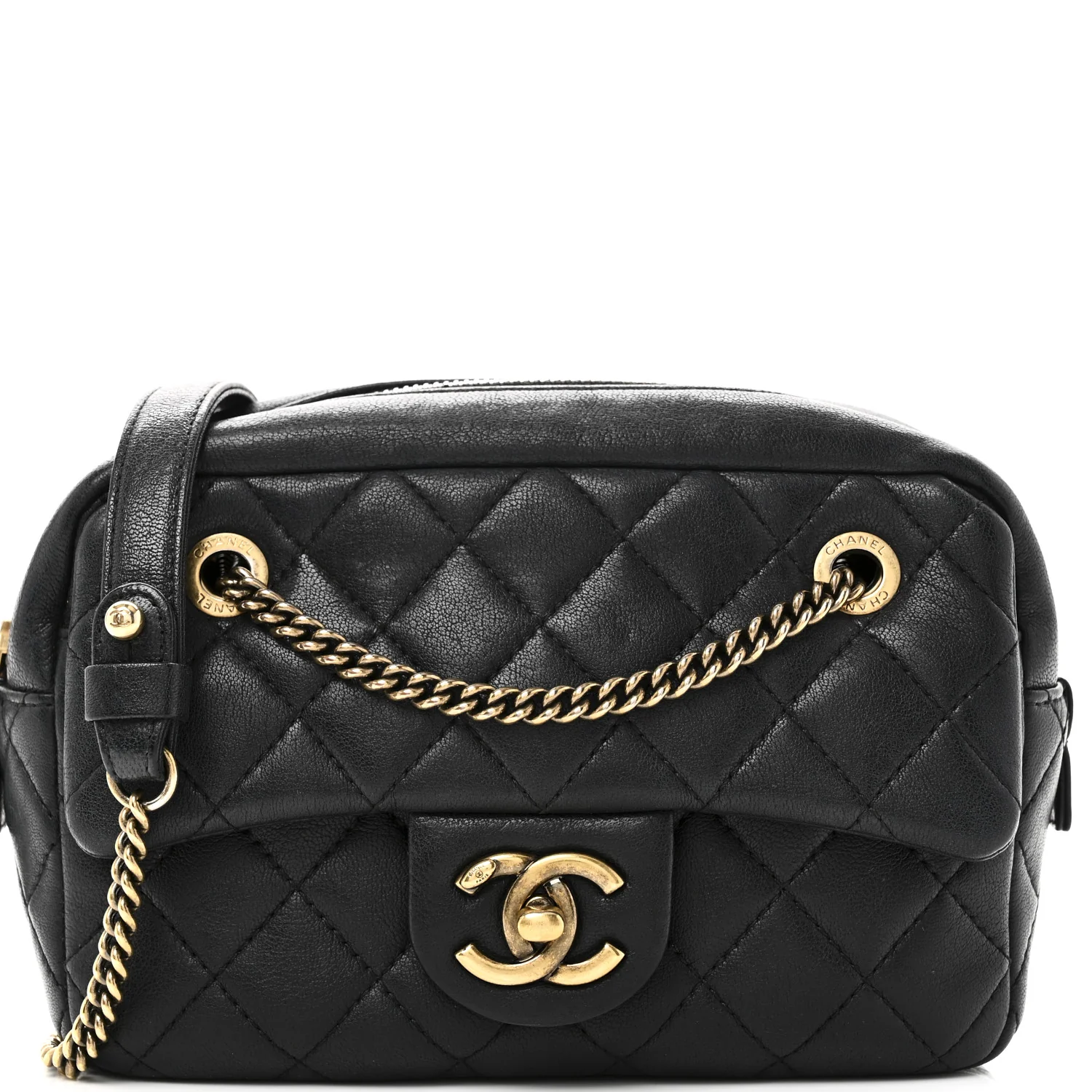 Sheepskin Quilted Trapezio Camera Case Black - Image 8