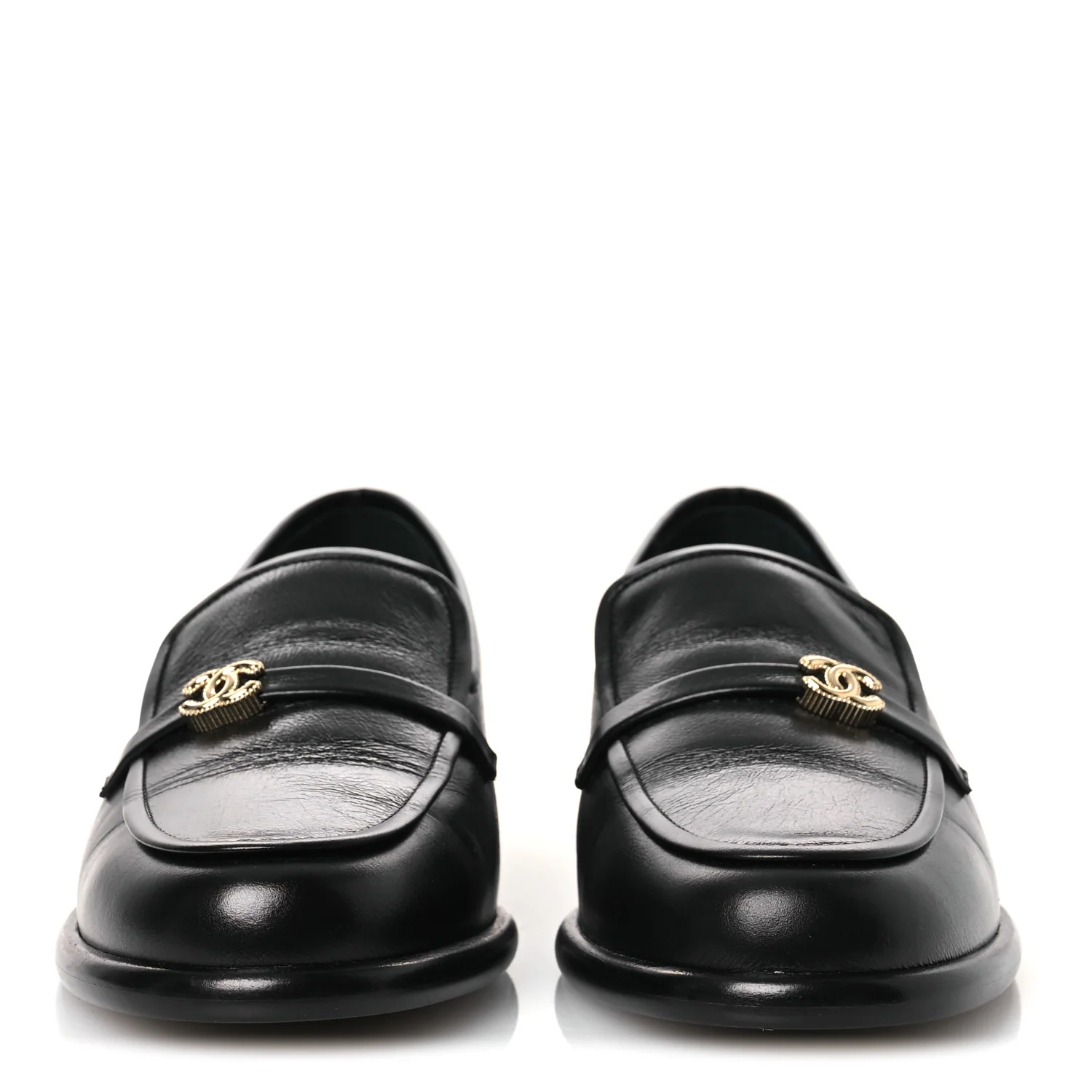 Shiny Calfskin CC Moccasins 41 Black - Image 3