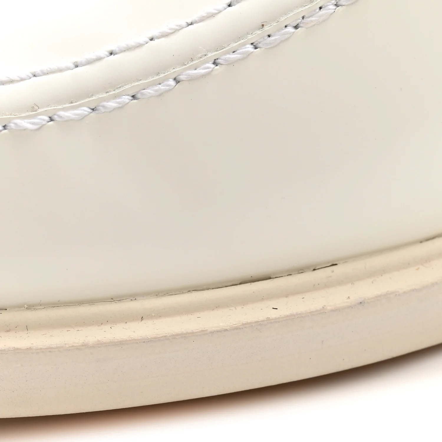 Shiny Calfskin Logo Loafers 39.5 White - Image 11