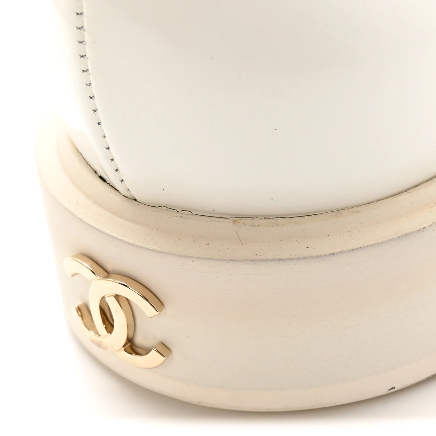 Shiny Calfskin Logo Loafers 39.5 White - Image 12