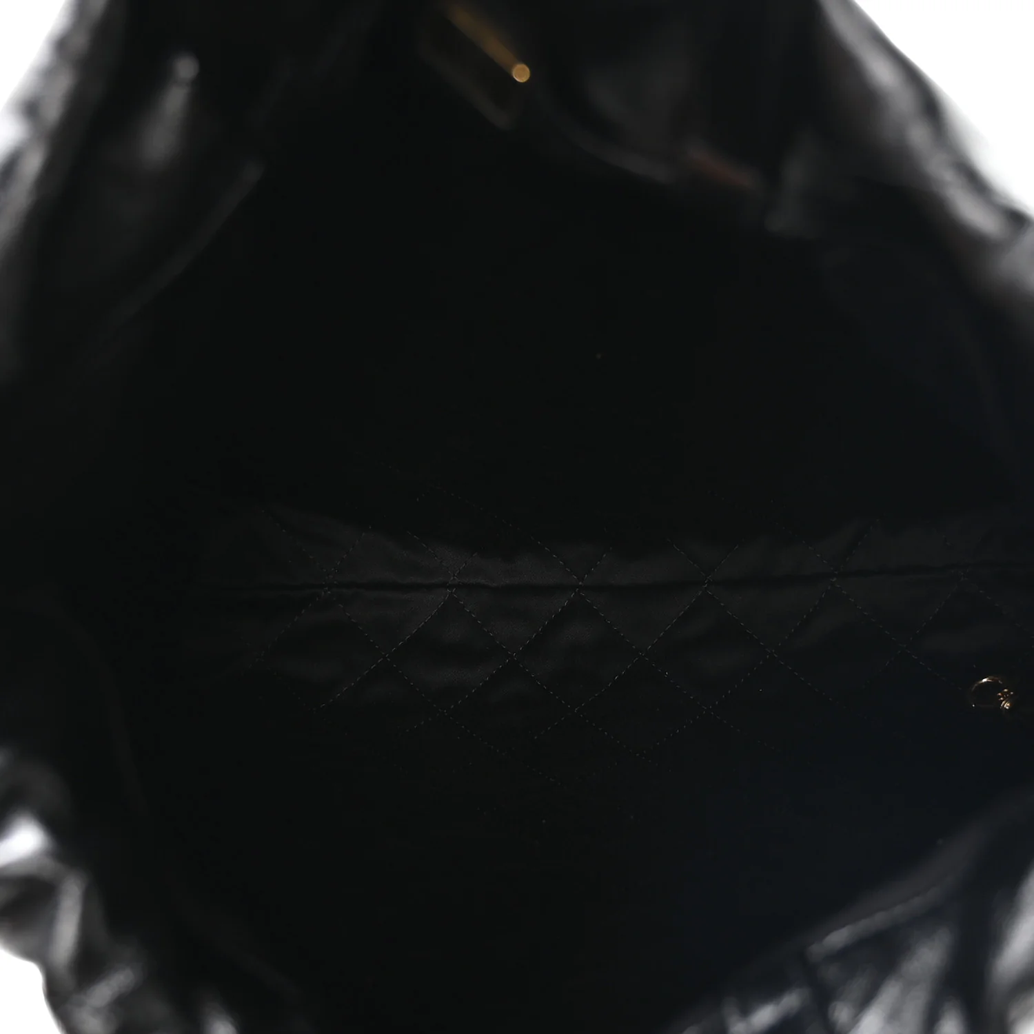 Shiny Calfskin Quilted Chanel 22 Backpack Black - Image 5