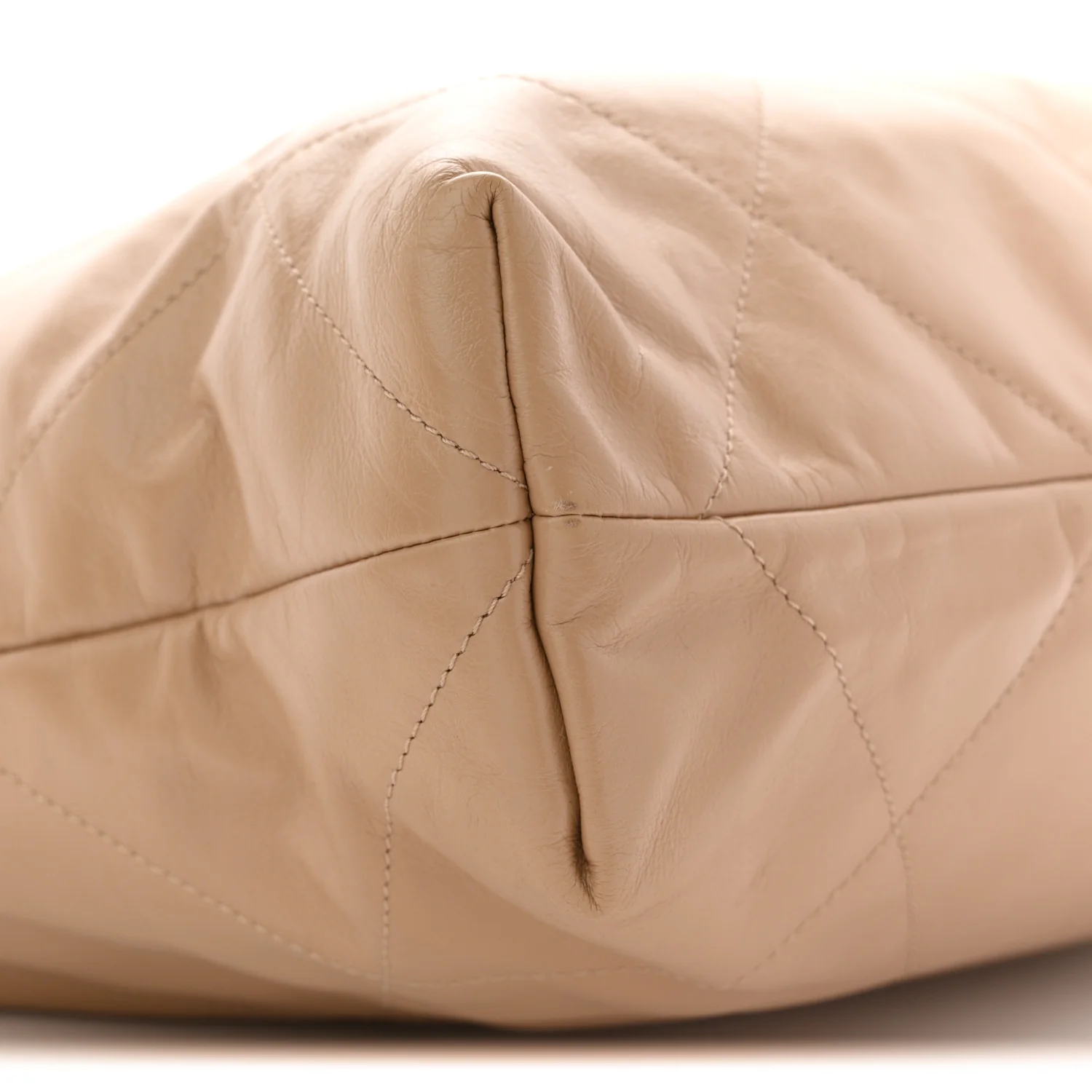 Shiny Calfskin Quilted Chanel 22 Beige - Image 10