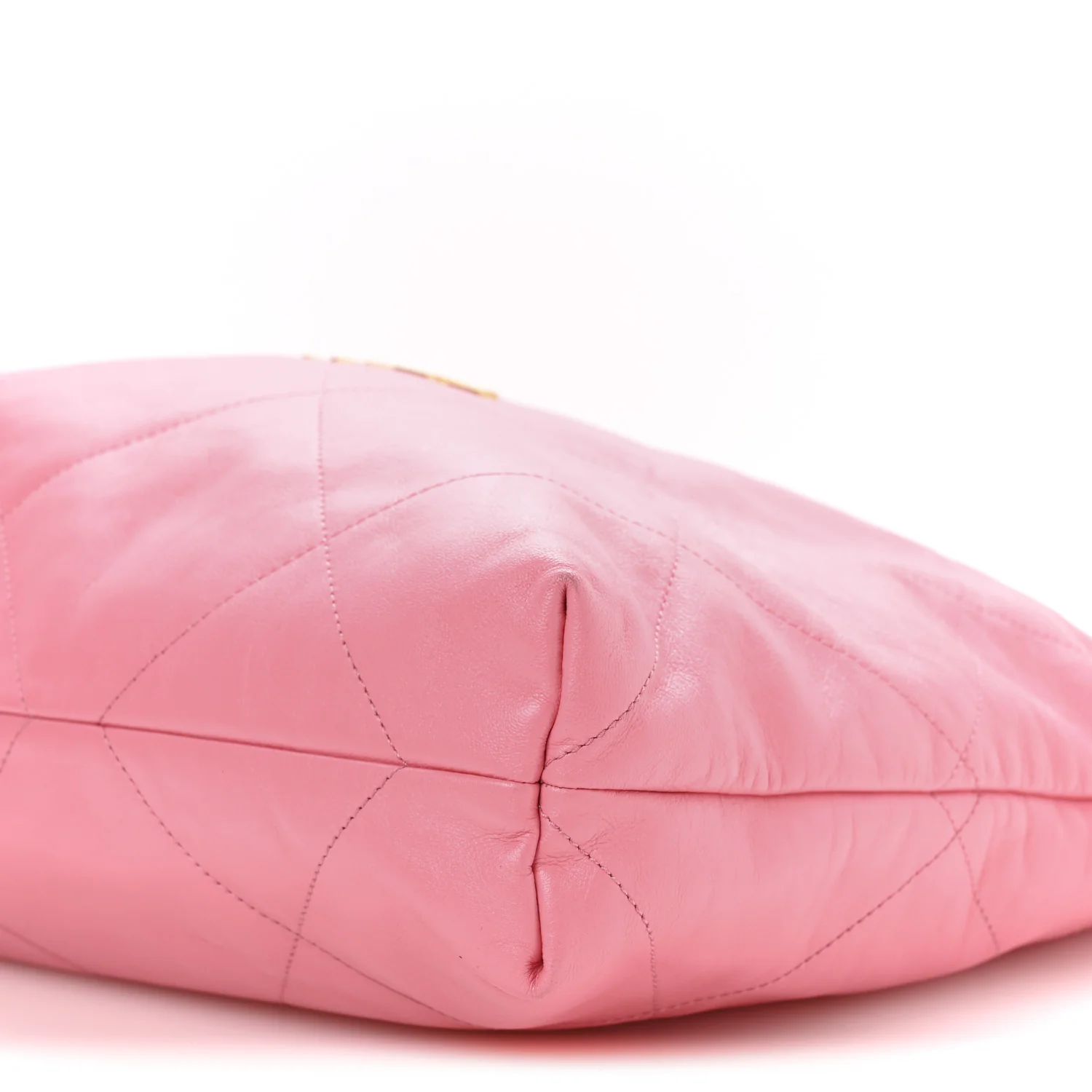 Shiny Calfskin Quilted Chanel 22 Drawstring Bag Pink - Image 11