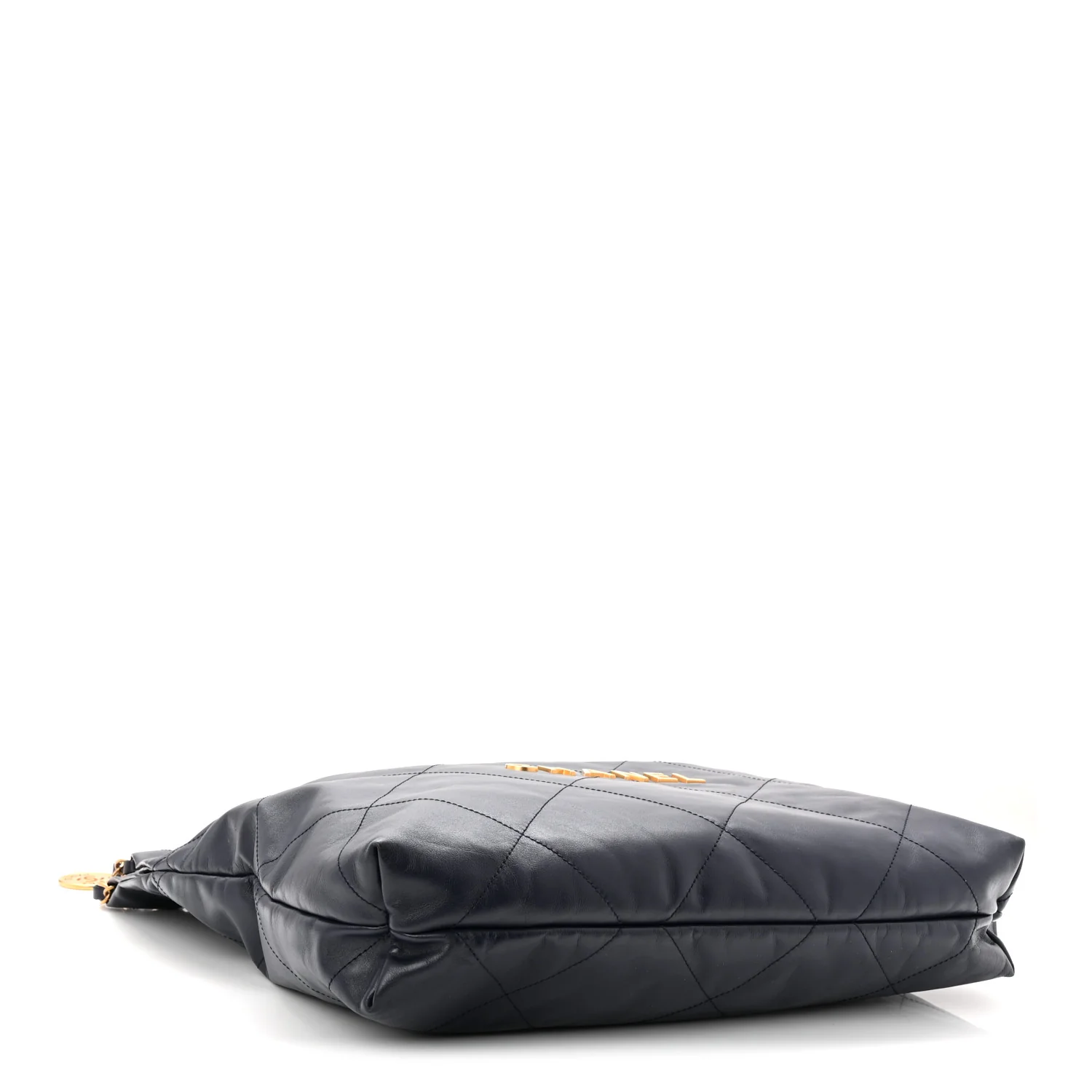 Shiny Calfskin Quilted Chanel 22 Navy Blue - Image 5