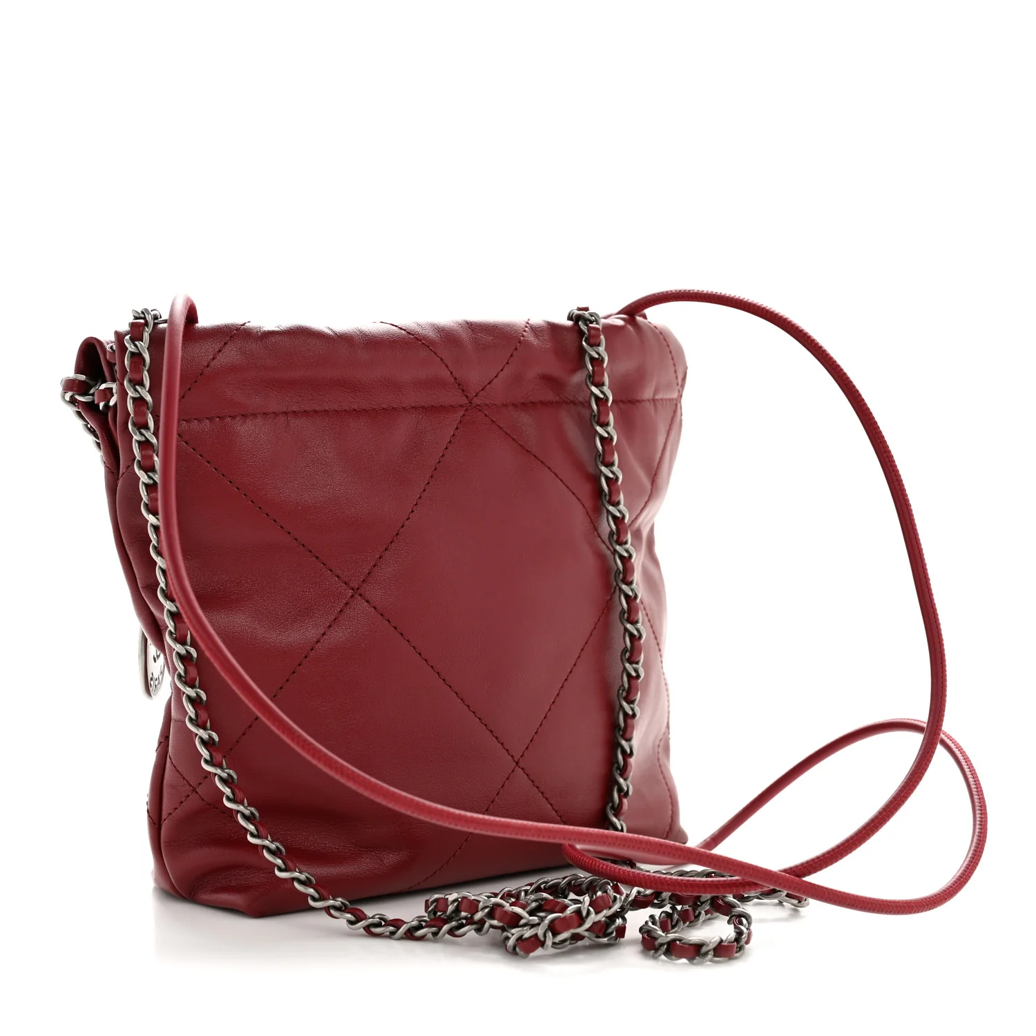 Shiny Calfskin Quilted Mini Chanel 22 Red - Image 3