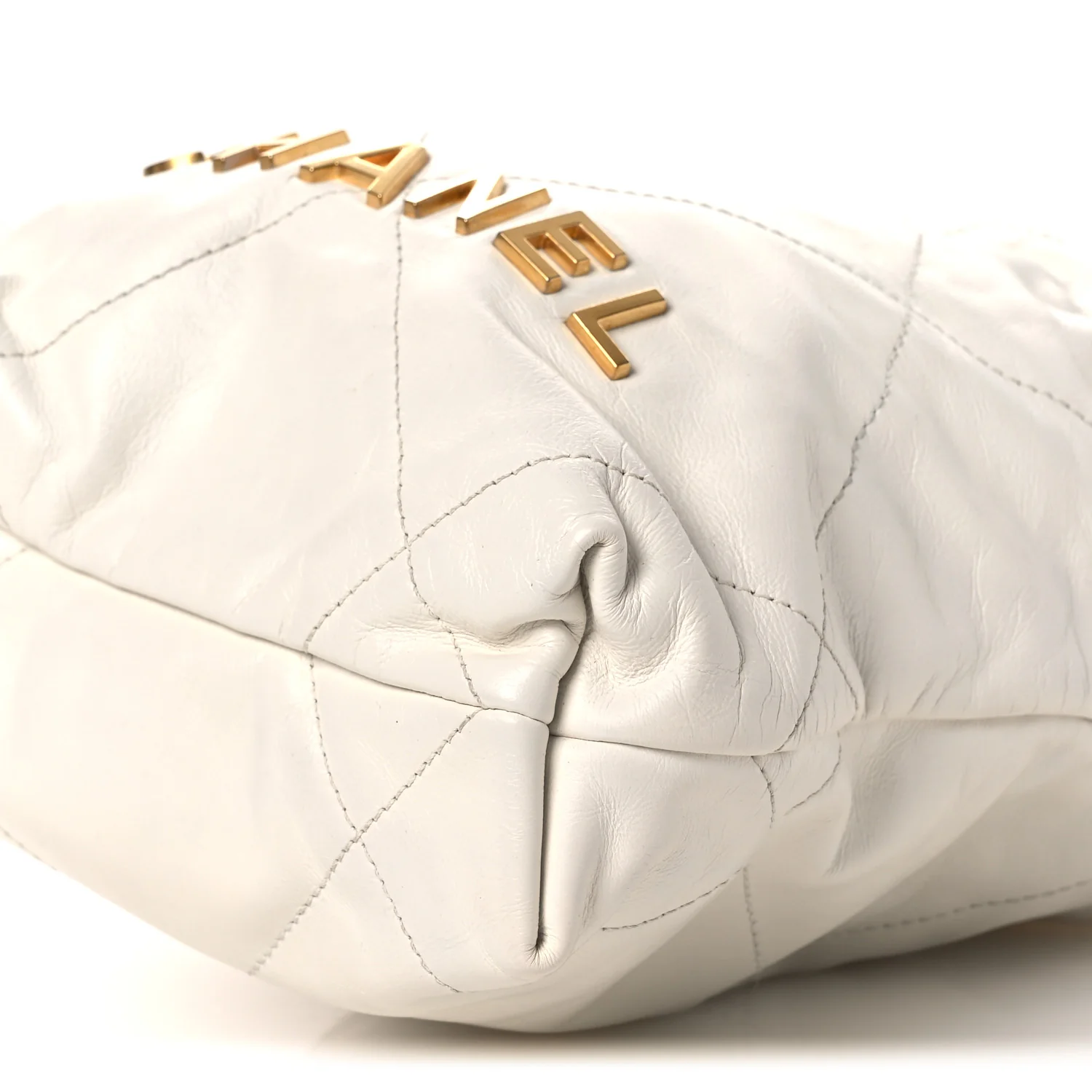 Shiny Calfskin Quilted Mini Chanel 22 White - Image 10