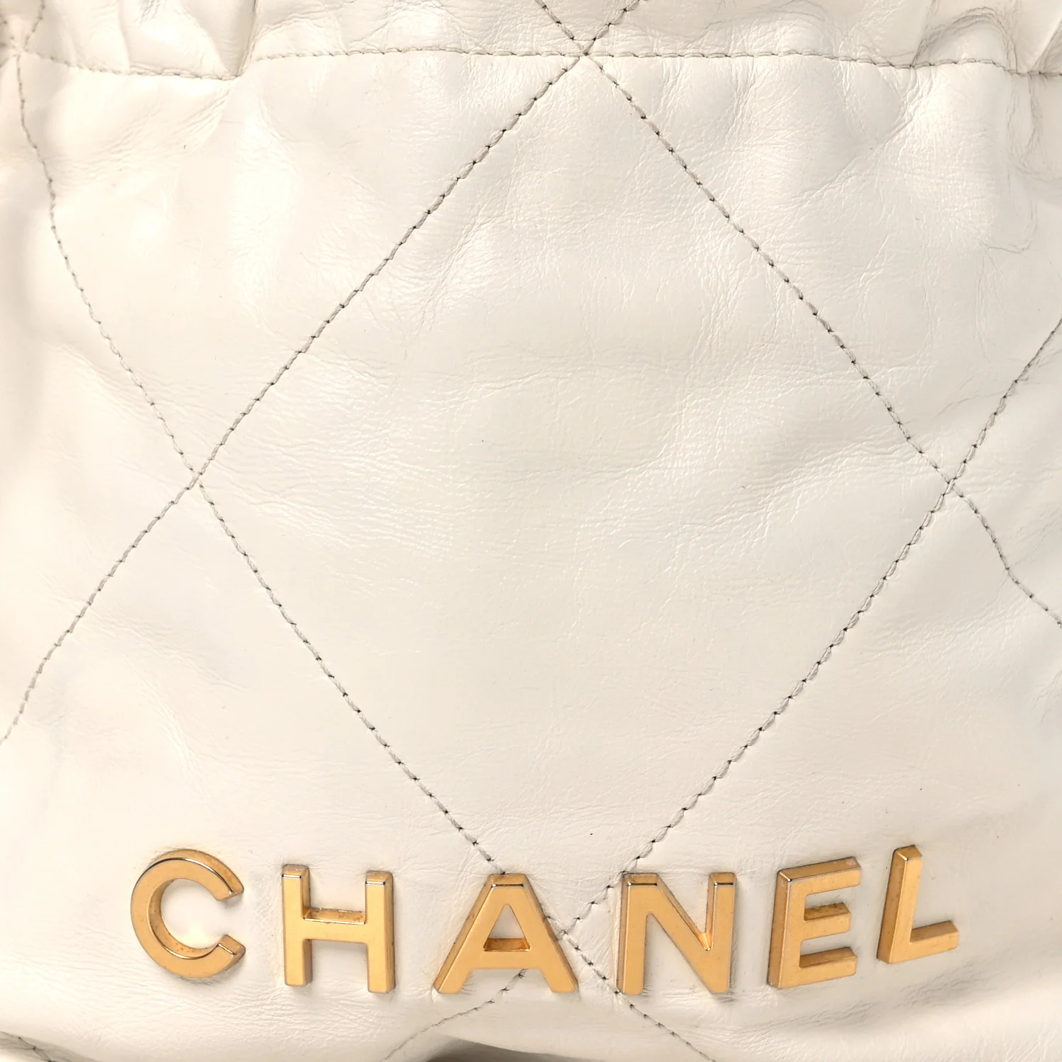 Shiny Calfskin Quilted Mini Chanel 22 White - Image 8