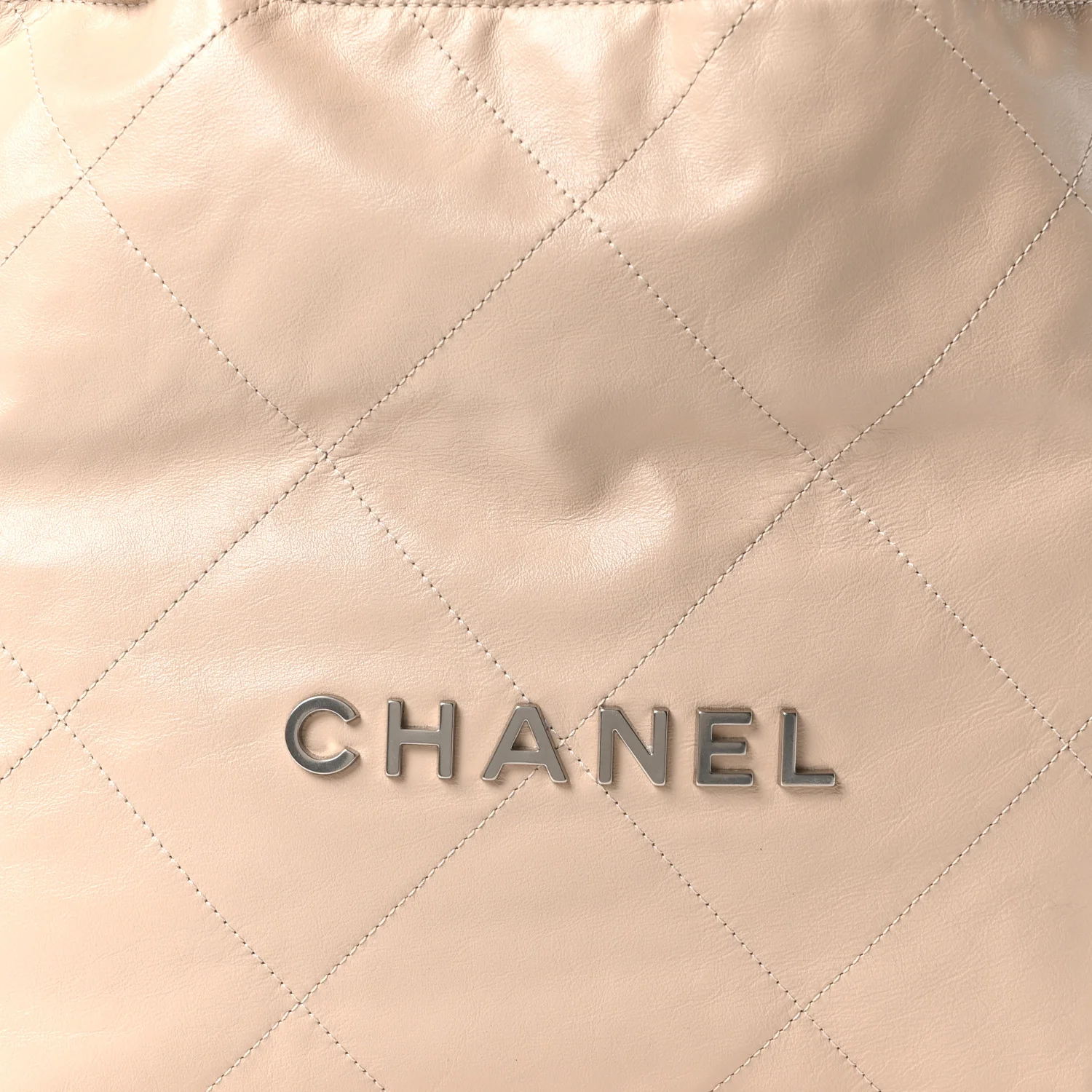 Shiny Calfskin Quilted Small Chanel 22 Ecru - Image 16