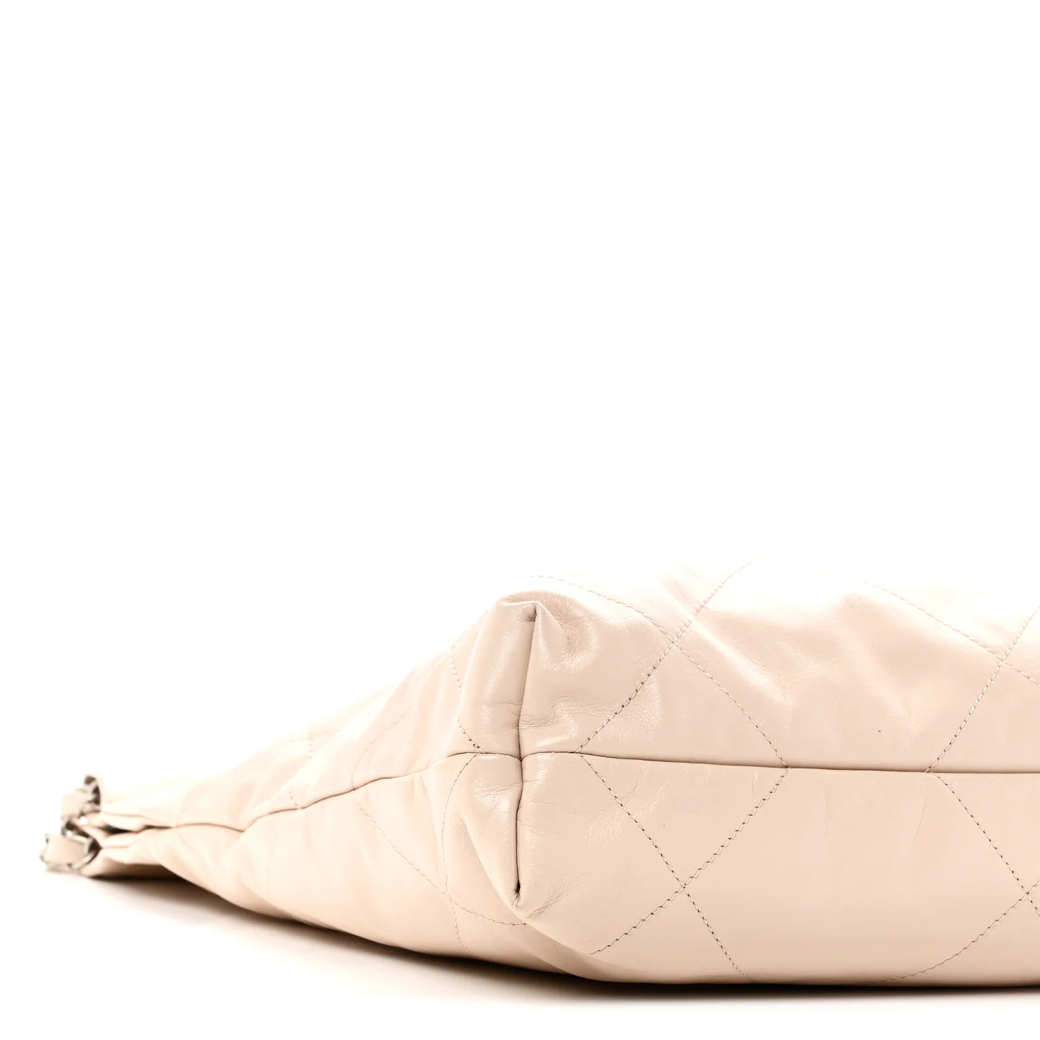 Shiny Calfskin Quilted Small Chanel 22 Ecru - Image 10