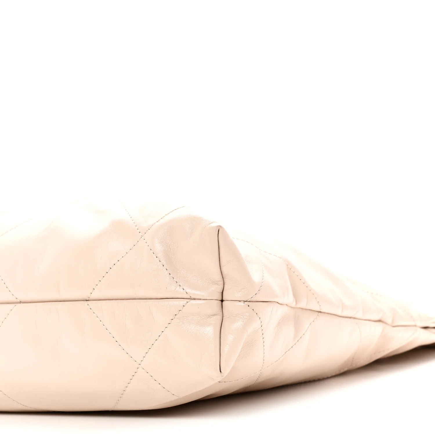 Shiny Calfskin Quilted Small Chanel 22 Ecru - Image 11