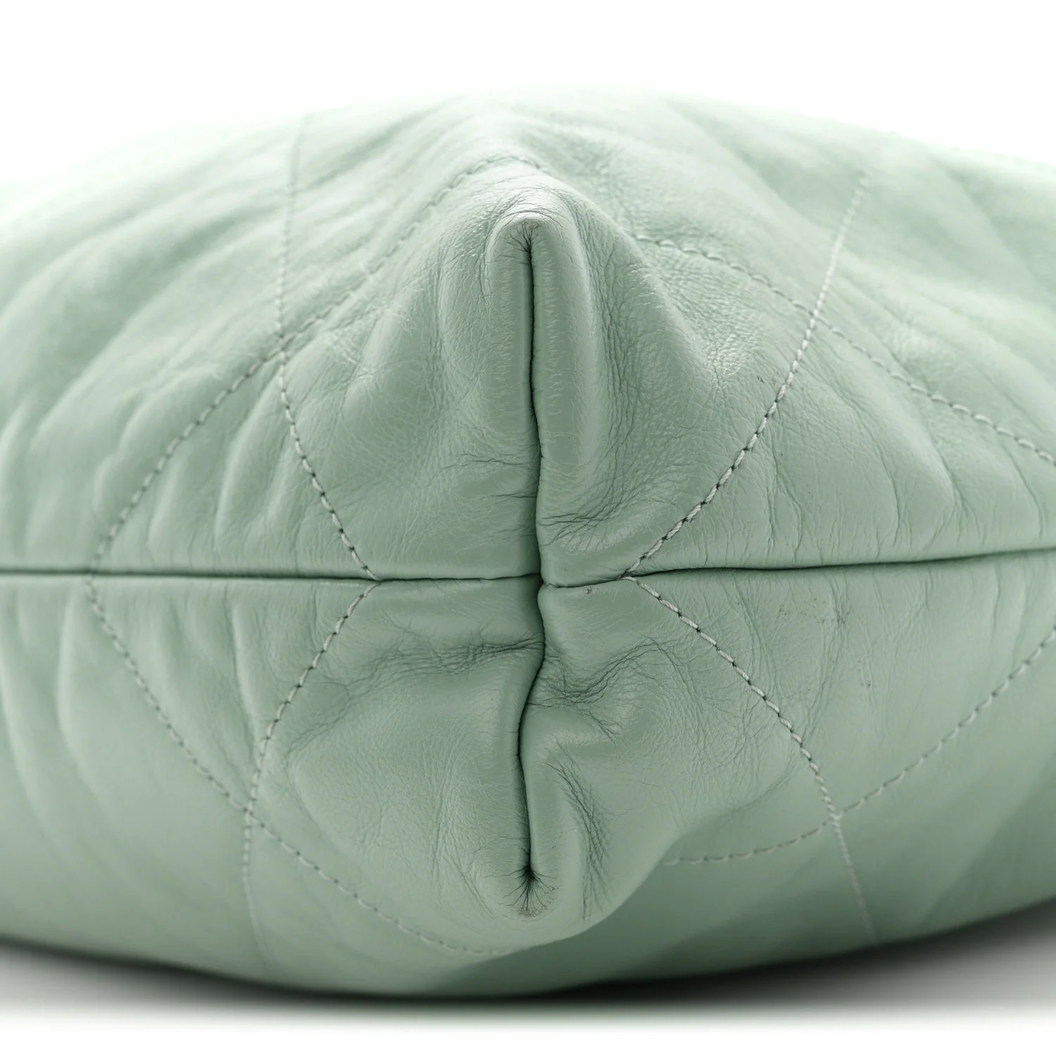 Shiny Calfskin Quilted Small Chanel 22 Light Green - Image 11