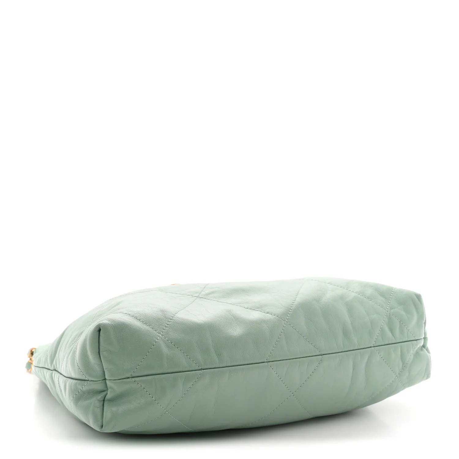 Shiny Calfskin Quilted Small Chanel 22 Light Green - Image 5