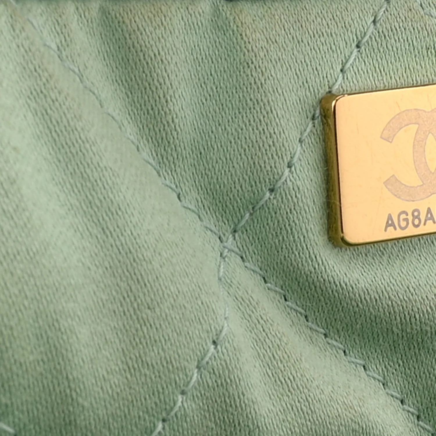 Shiny Calfskin Quilted Small Chanel 22 Light Green - Image 8