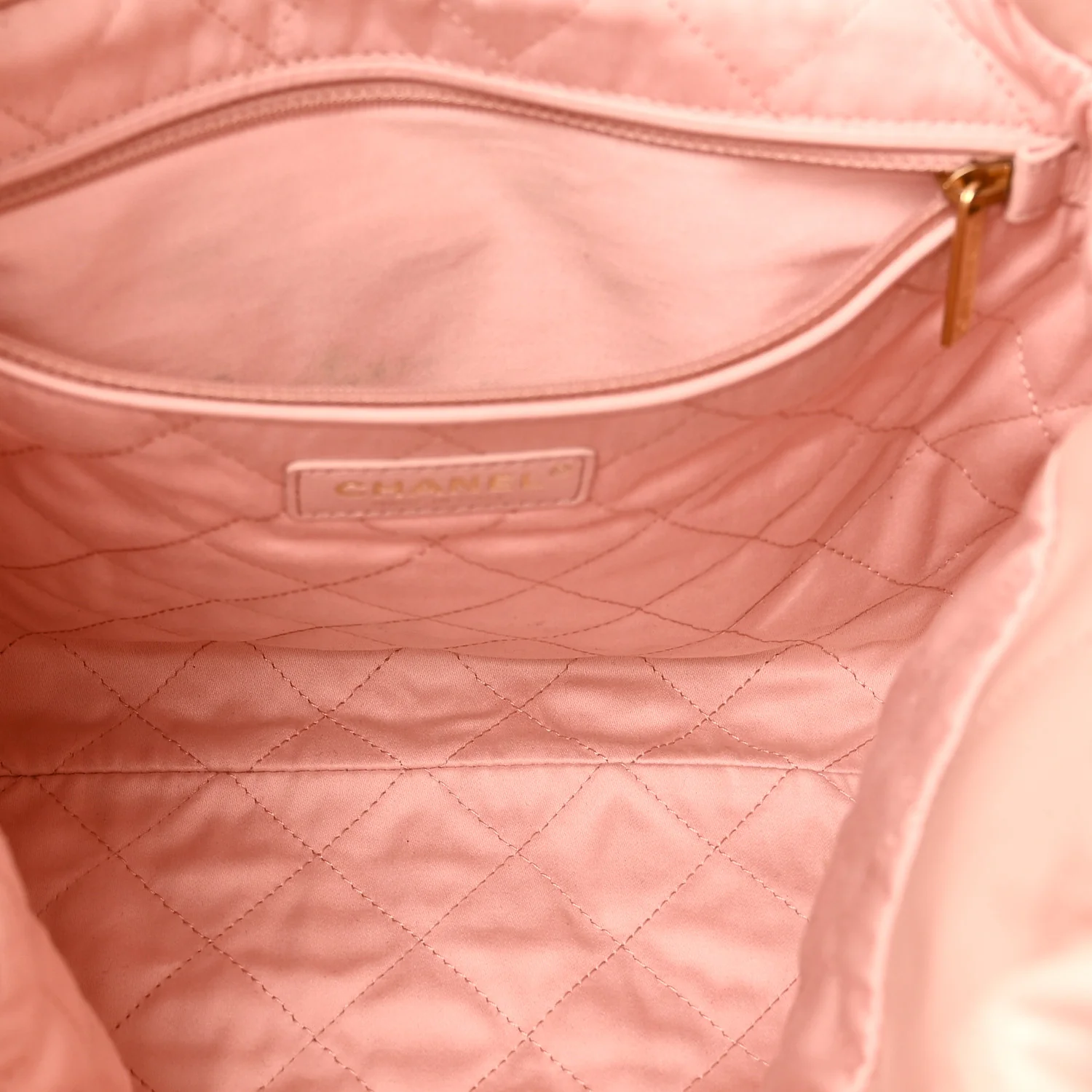 Shiny Calfskin Quilted Small Chanel 22 Light Pink - Image 6
