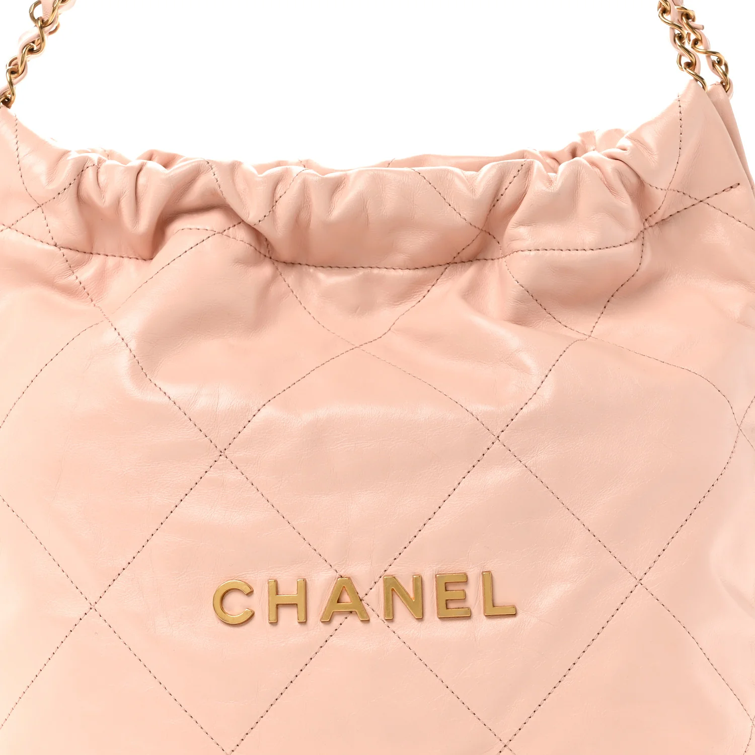 Shiny Calfskin Quilted Small Chanel 22 Light Pink - Image 9