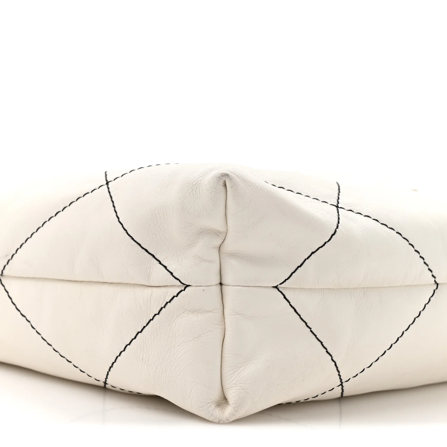 Shiny Calfskin Quilted Small Chanel 22 White Black - Image 11
