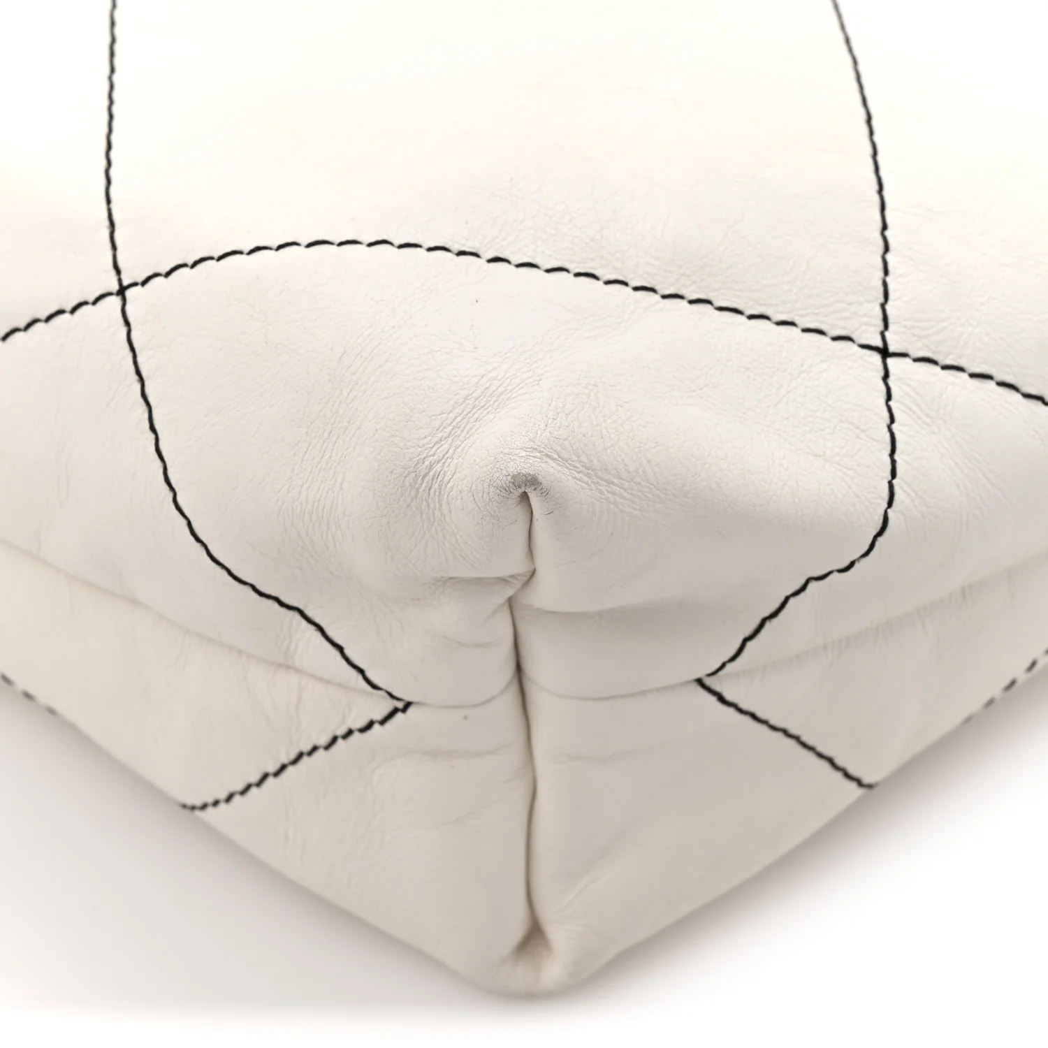 Shiny Calfskin Quilted Small Chanel 22 White Black - Image 12