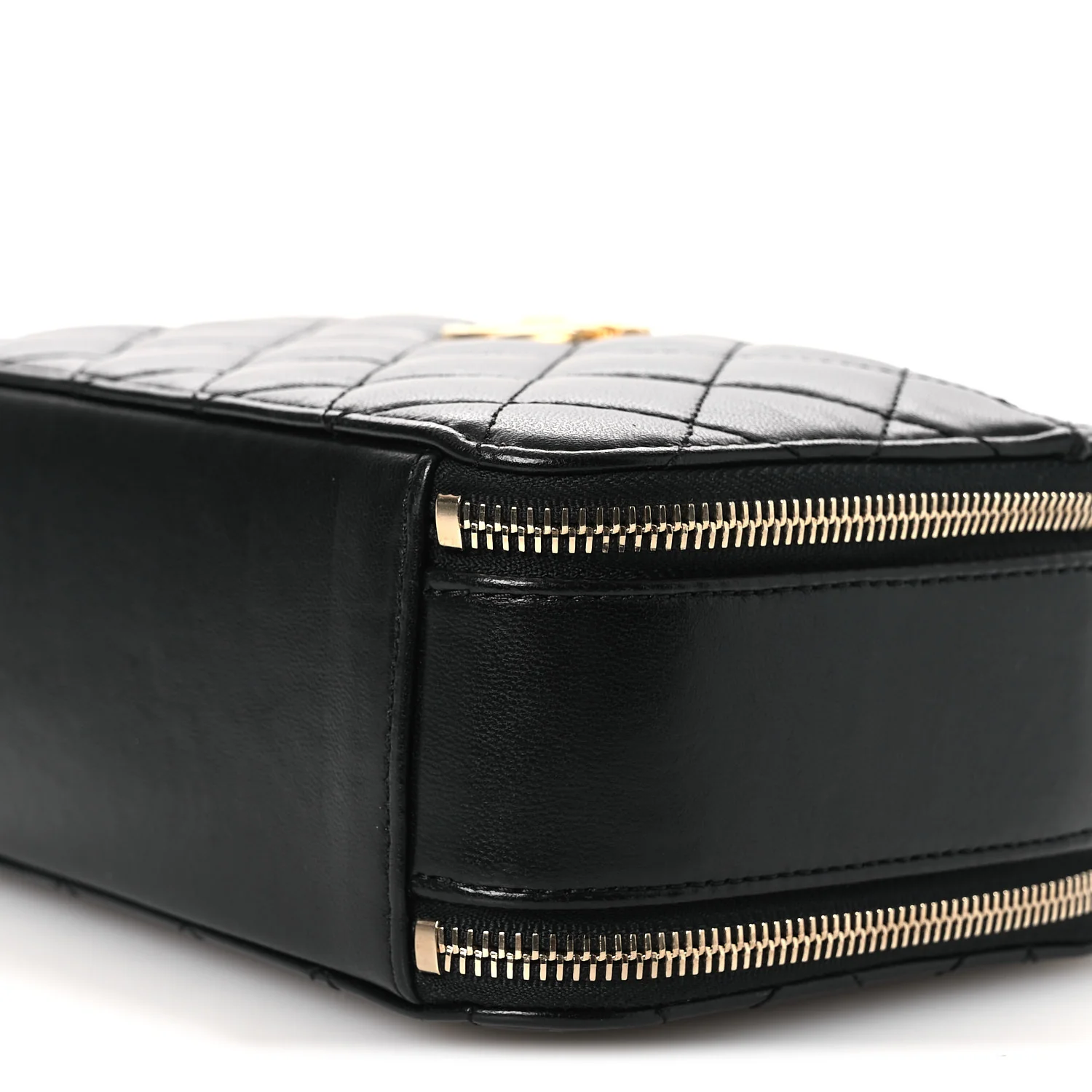Shiny Calfskin Quilted Small Pick Me Up Vanity Case Black - Image 10
