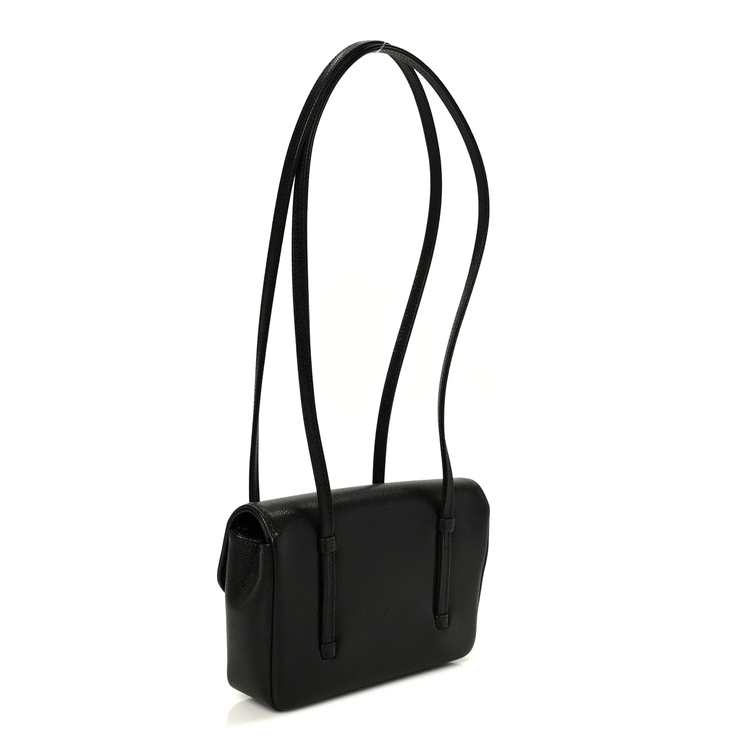 Shiny Caviar Mini Preppy Coco Shoulder Bag Black - Image 3