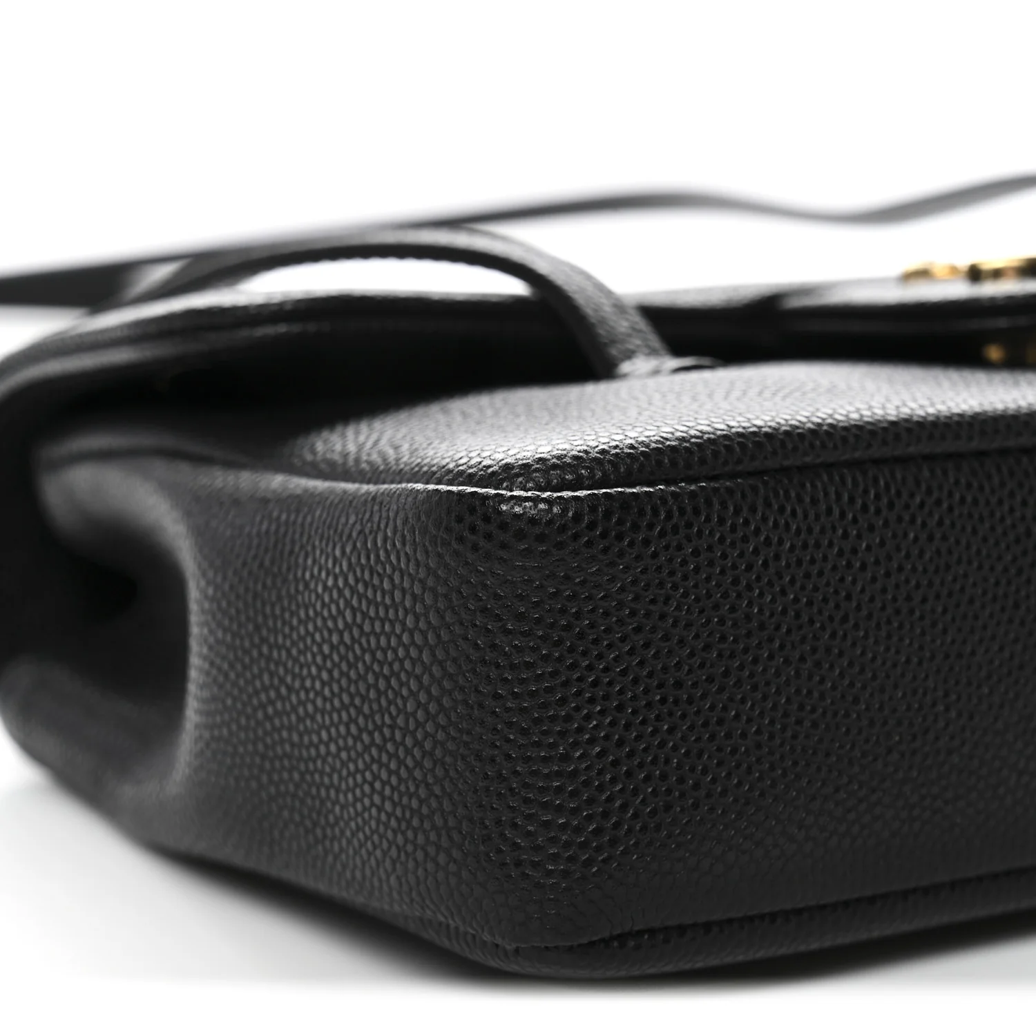Shiny Caviar Mini Preppy Coco Shoulder Bag Black - Image 9