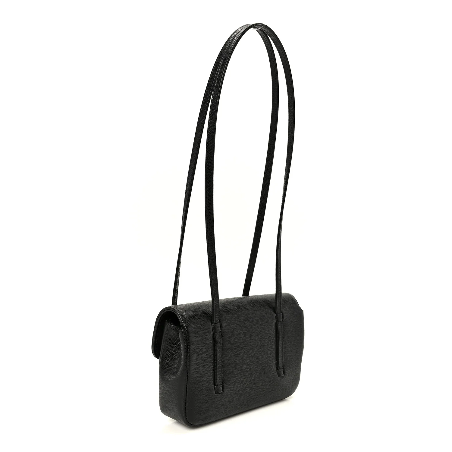 Shiny Caviar Mini Preppy Coco Shoulder Bag Black - Image 3