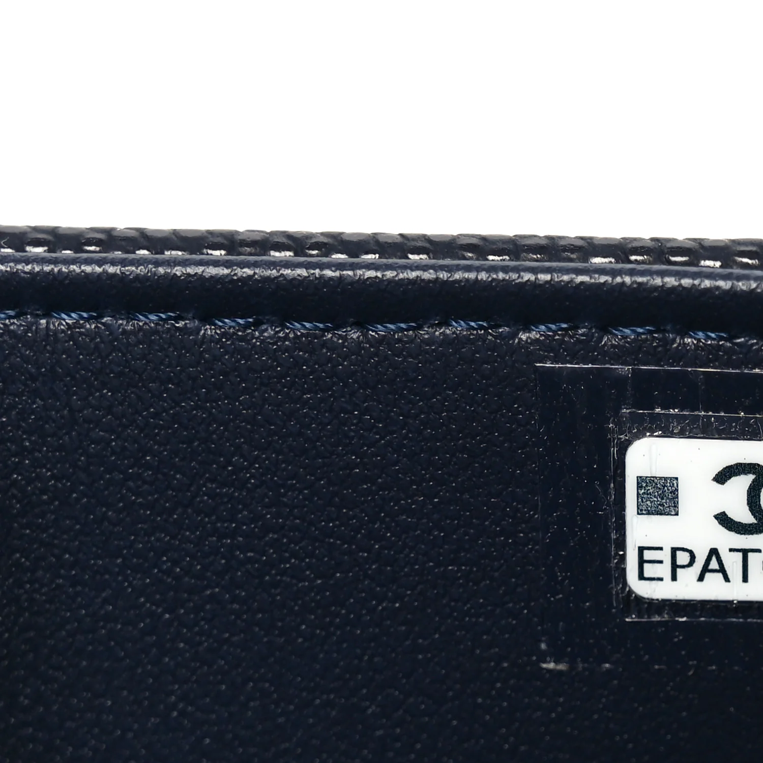 Shiny Caviar Mini Preppy Coco Shoulder Bag Dark Blue - Image 7