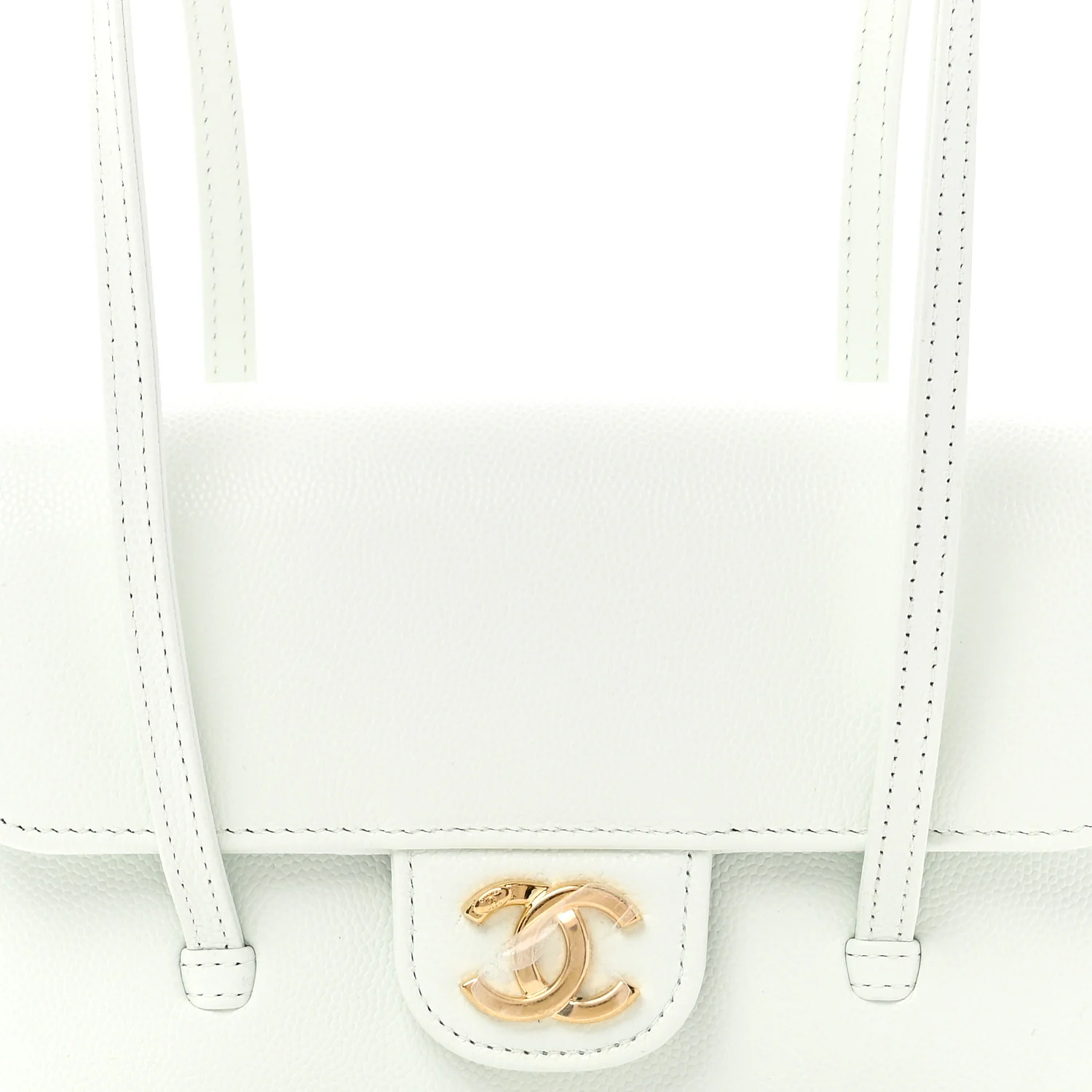 Shiny Caviar Mini Preppy Coco Shoulder Bag Light Blue - Image 8