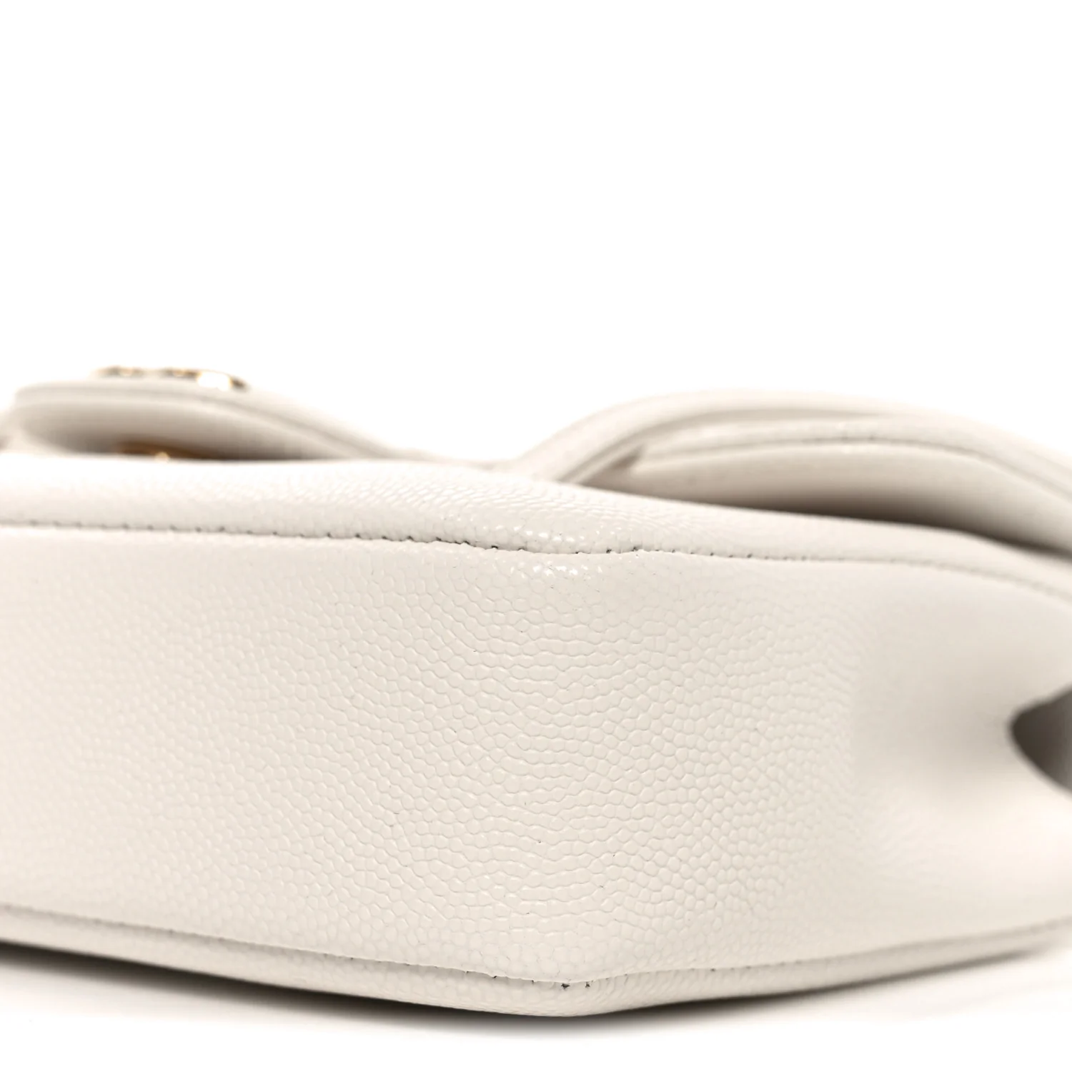 Shiny Caviar Mini Preppy Coco Shoulder Bag White - Image 10