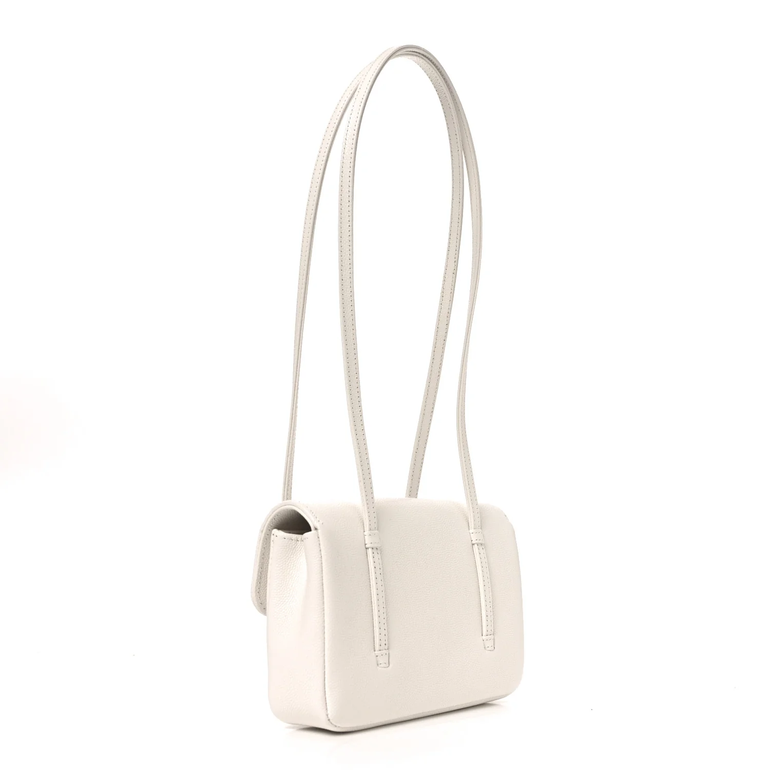 Shiny Caviar Mini Preppy Coco Shoulder Bag White - Image 3
