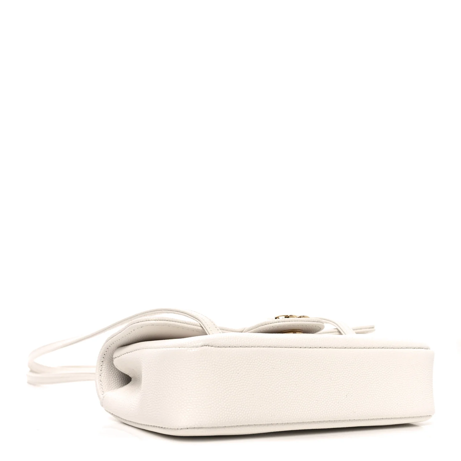 Shiny Caviar Mini Preppy Coco Shoulder Bag White - Image 4