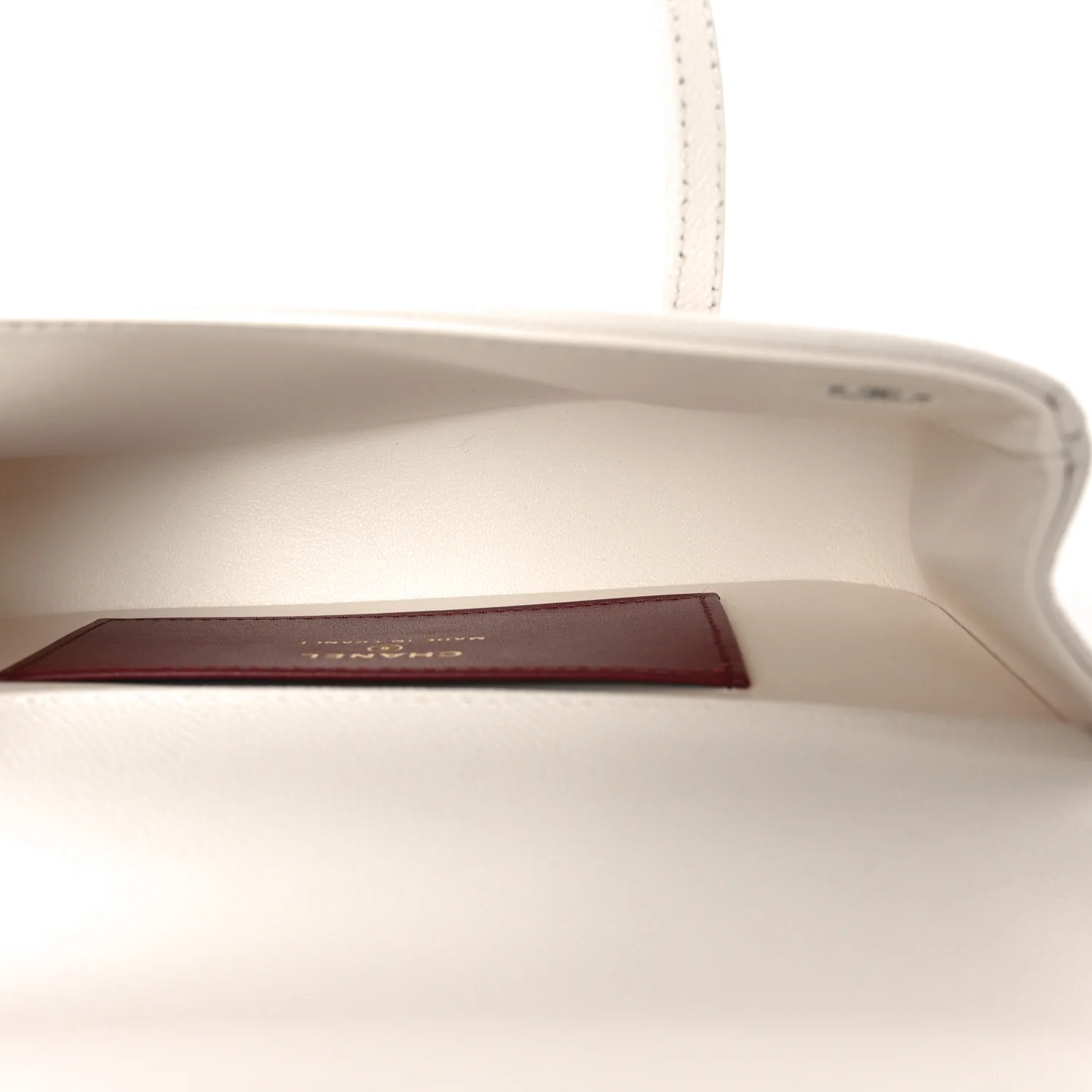 Shiny Caviar Mini Preppy Coco Shoulder Bag White - Image 5