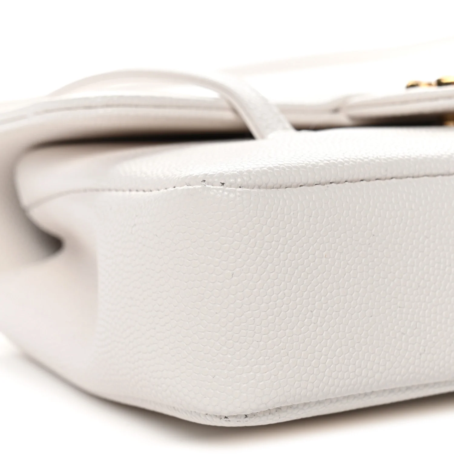 Shiny Caviar Mini Preppy Coco Shoulder Bag White - Image 9