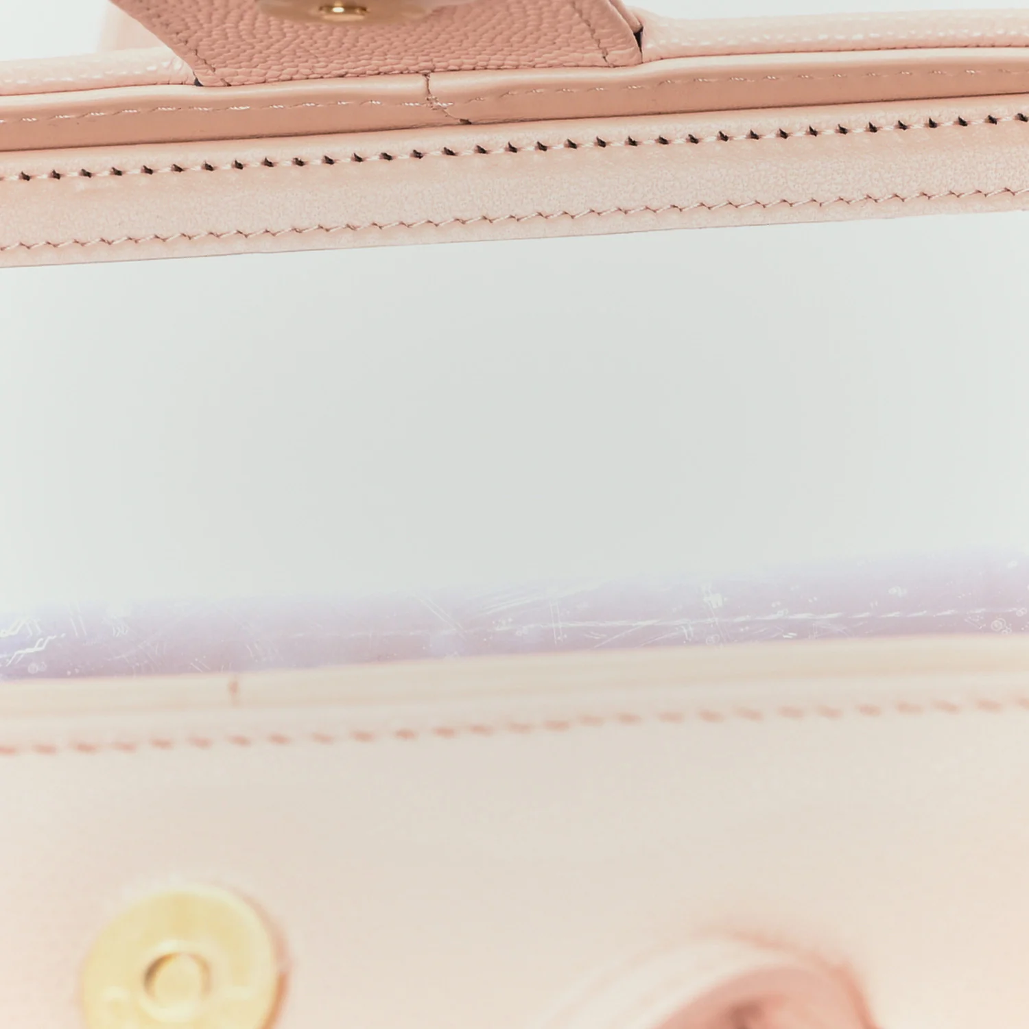 Shiny Caviar Preppy Coco Long Vanity With Strap Light Pink - Image 11