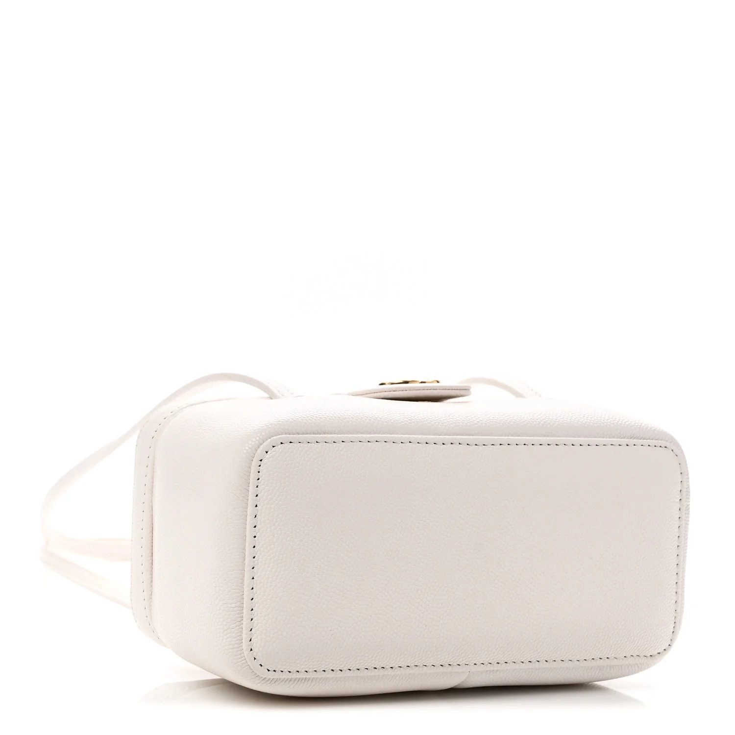 Shiny Caviar Preppy Coco Long Vanity With Strap White - Image 4