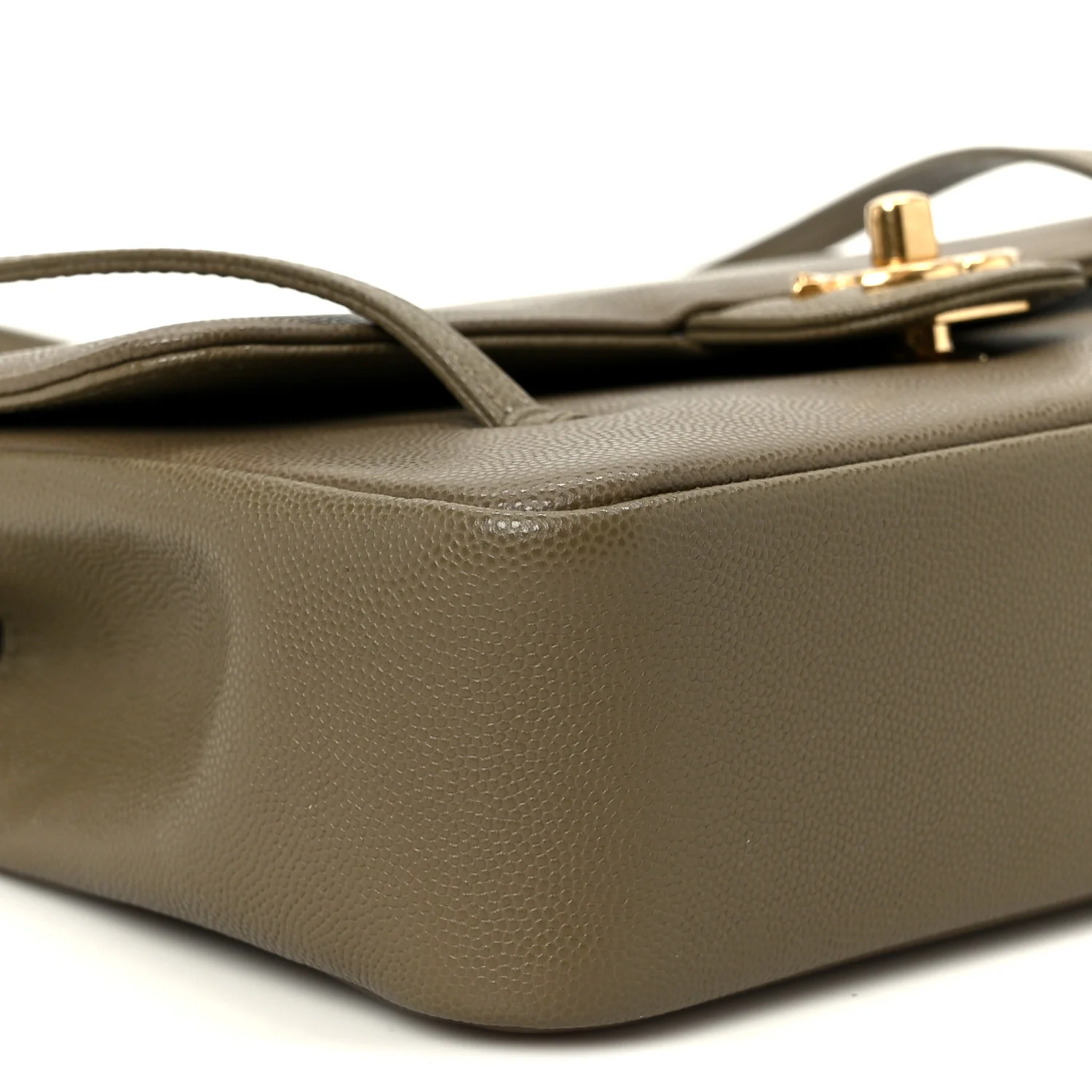 Shiny Caviar Preppy Coco Small Flap Dark Khaki - Image 9