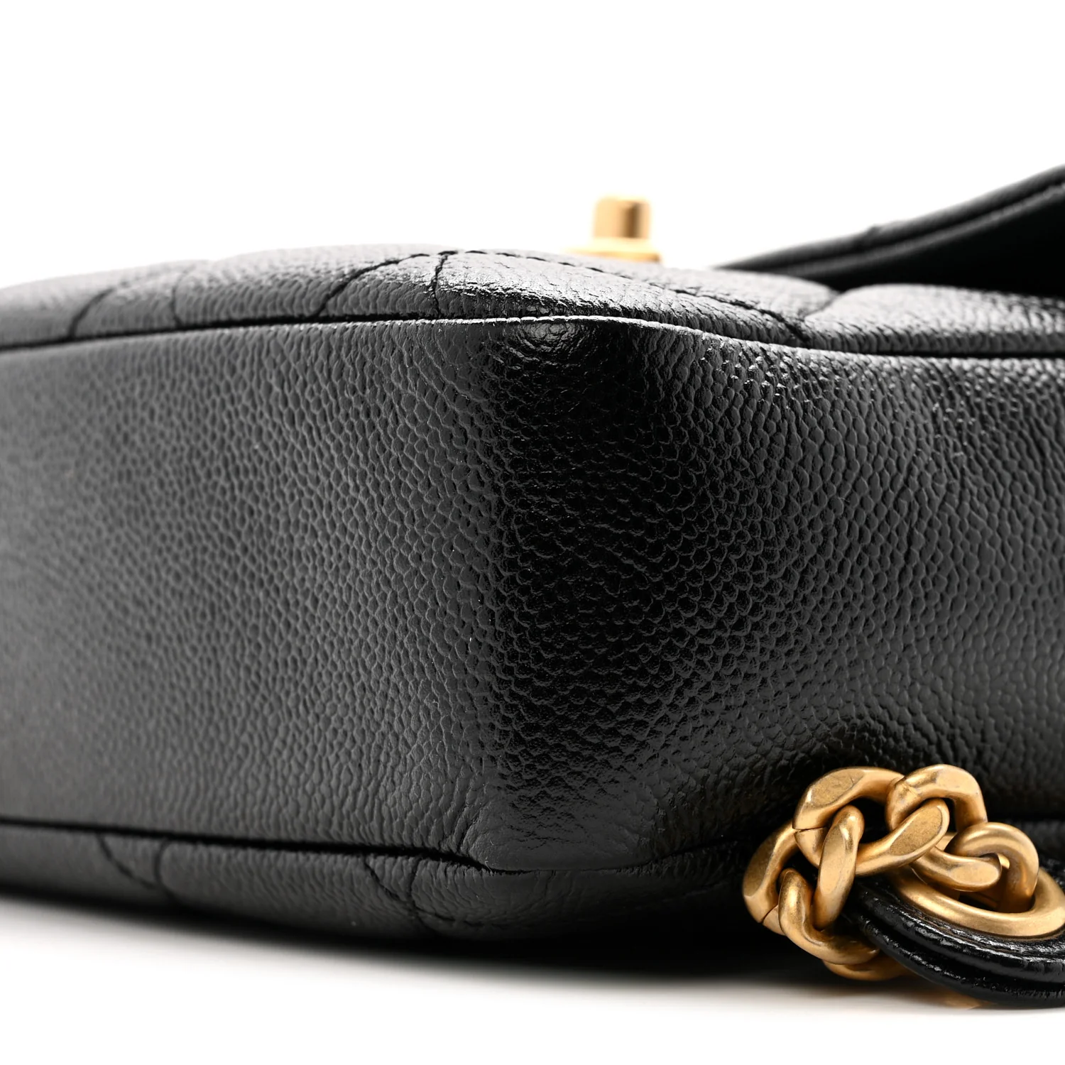 Shiny Caviar Quilted Chain Melody Backpack Black - Image 10