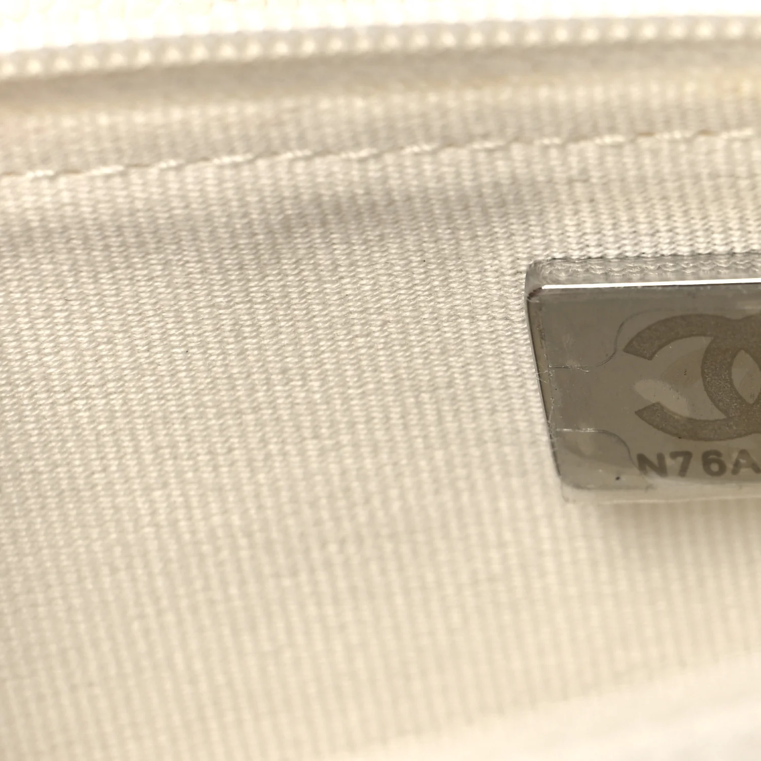 Shiny Caviar Quilted Flap Charm Wallet On Chain WOC White - Image 8