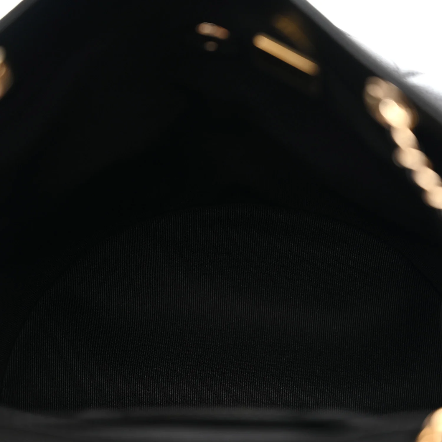 Shiny Caviar Quilted Medium Duma Pockets Drawstring Backpack Black - Image 5