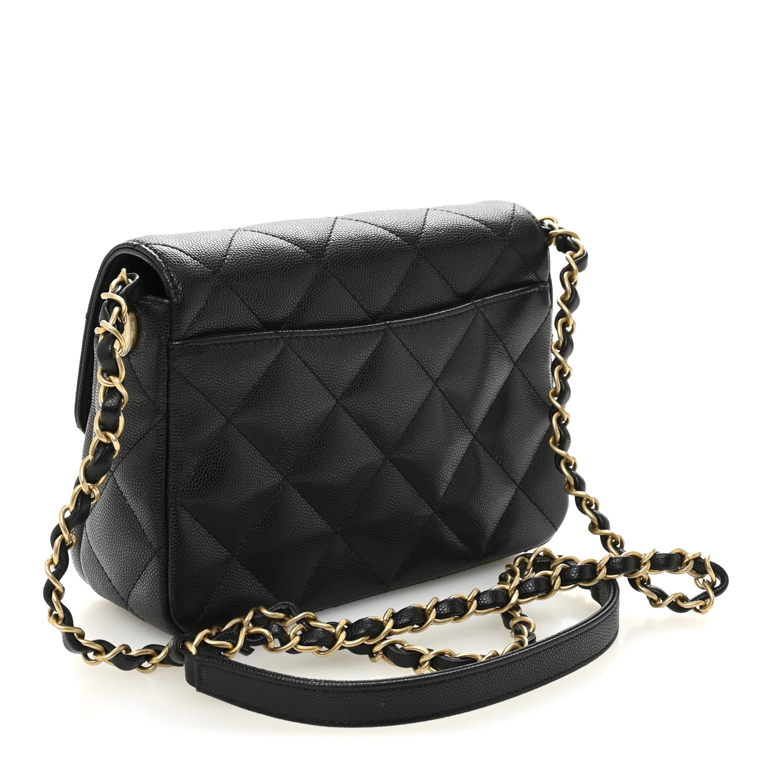 Shiny Caviar Quilted Mini Flap Black - Image 3
