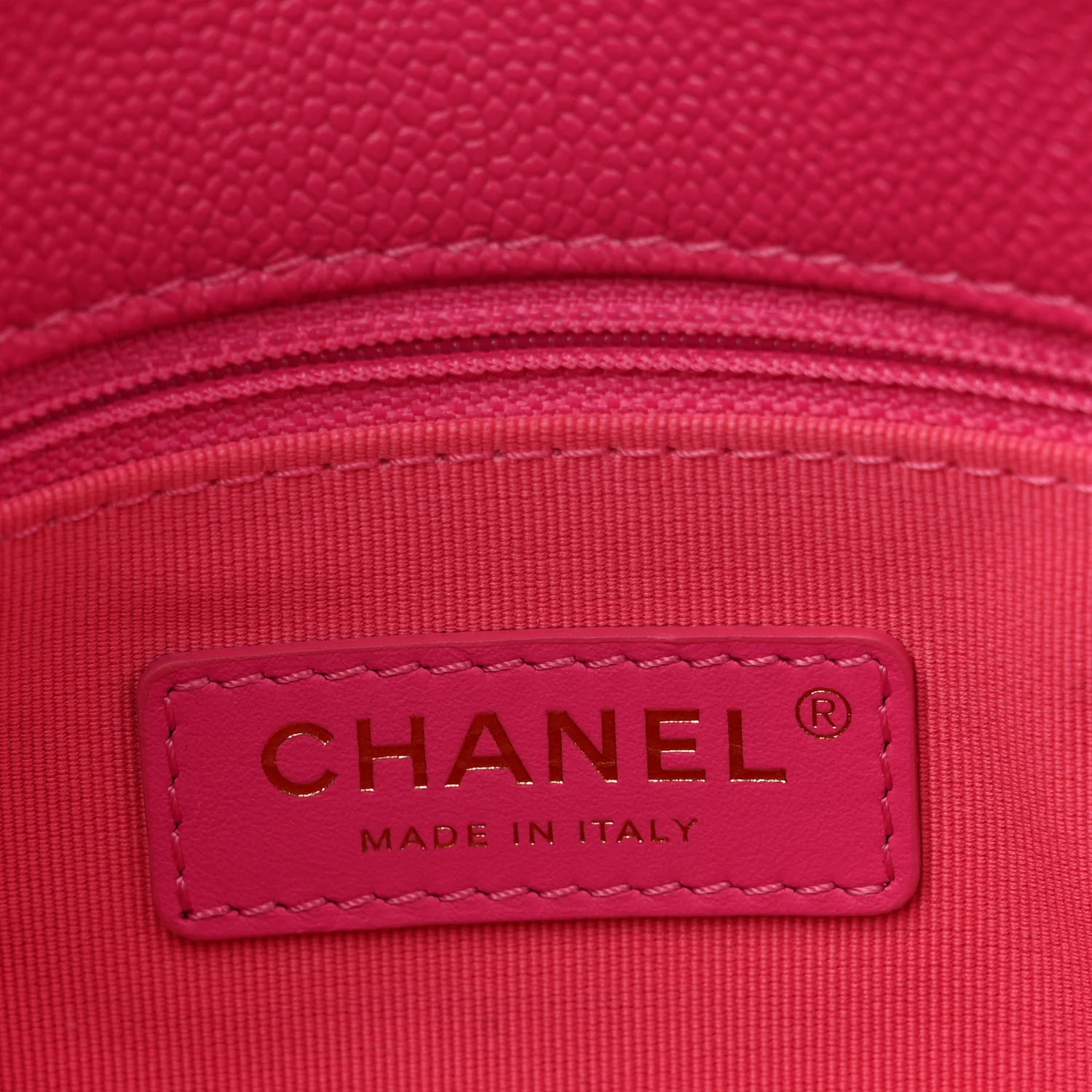 Shiny Caviar Quilted Small Chain Melody Flap Dark Pink - Image 7