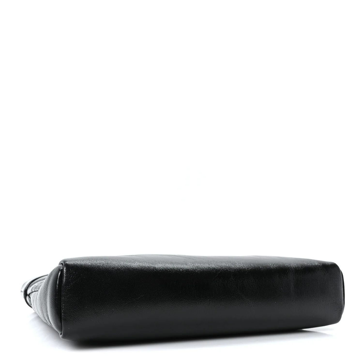 Shiny Crumpled Calfskin Quilted Mini 31 Shopping Bag Black - Image 4