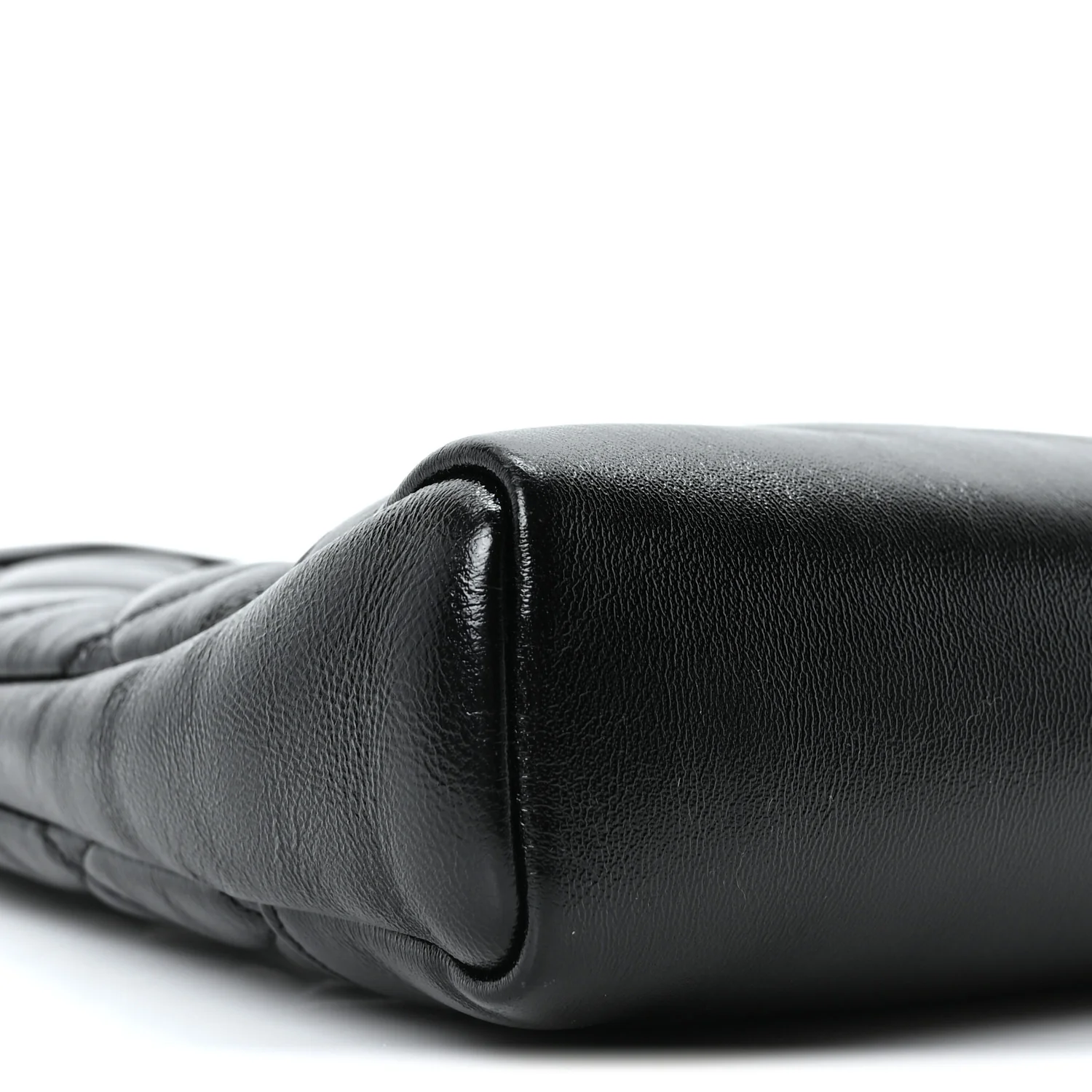 Shiny Crumpled Calfskin Quilted Mini 31 Shopping Bag Black - Image 9